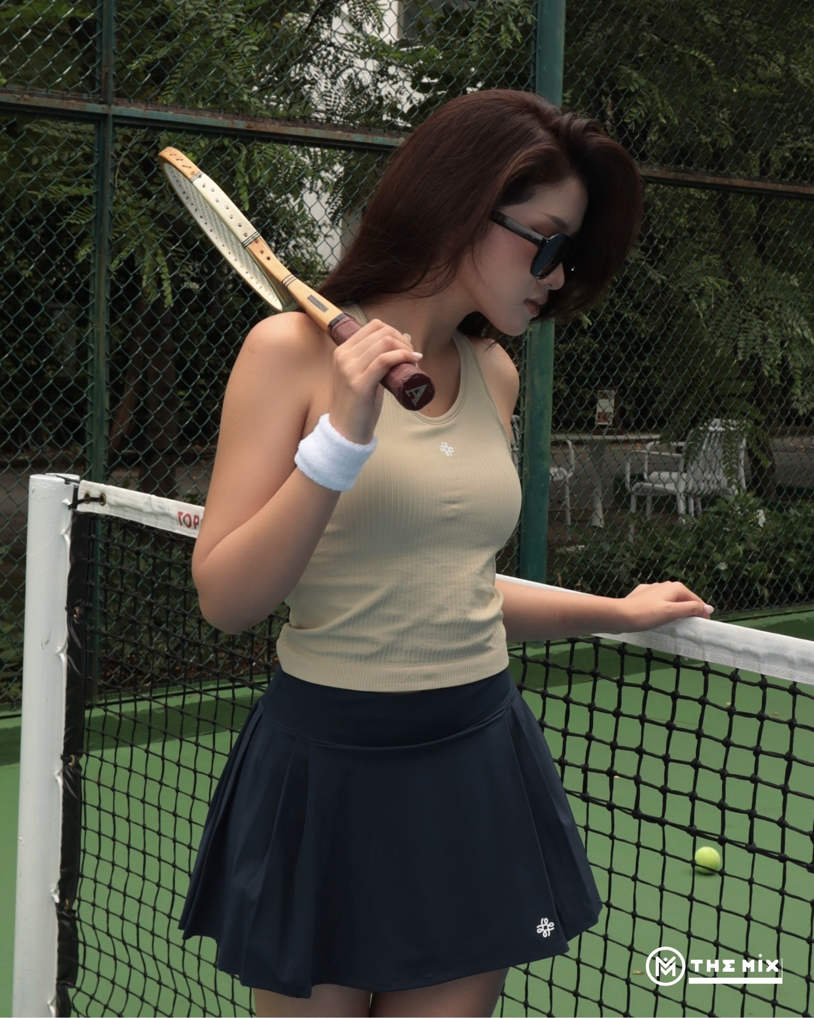 Áo thể thao nữ Mix Top - Beige - PicknMix Sportwear