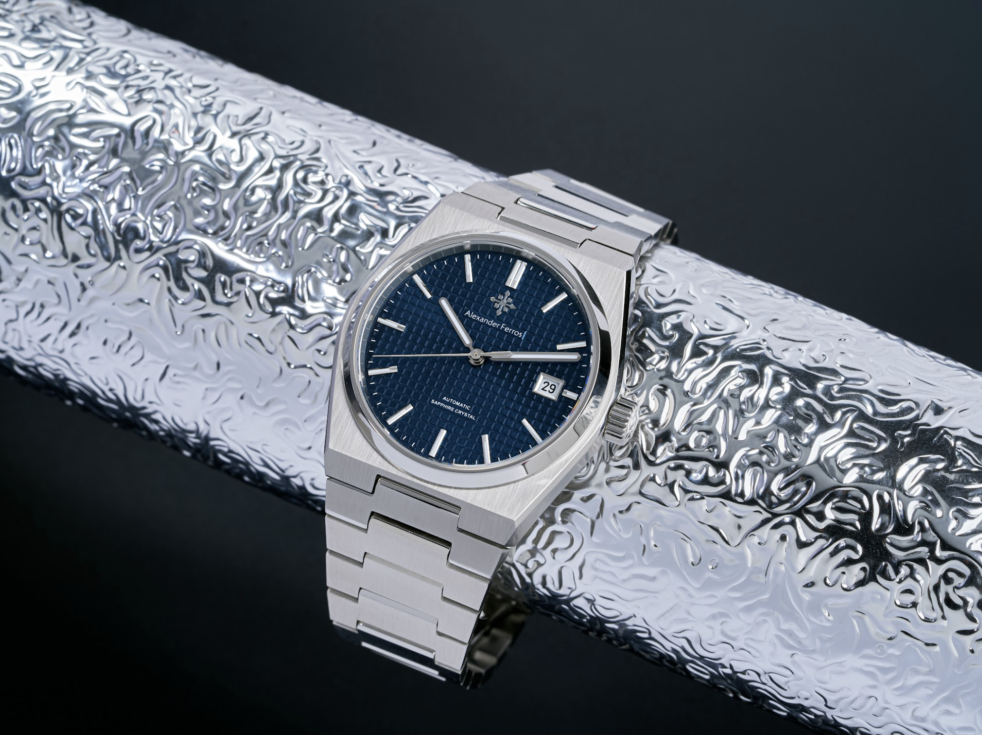 Đồng Hồ 5052S/05 Guilloché Navy - Alexander Ferros Chính Hãng