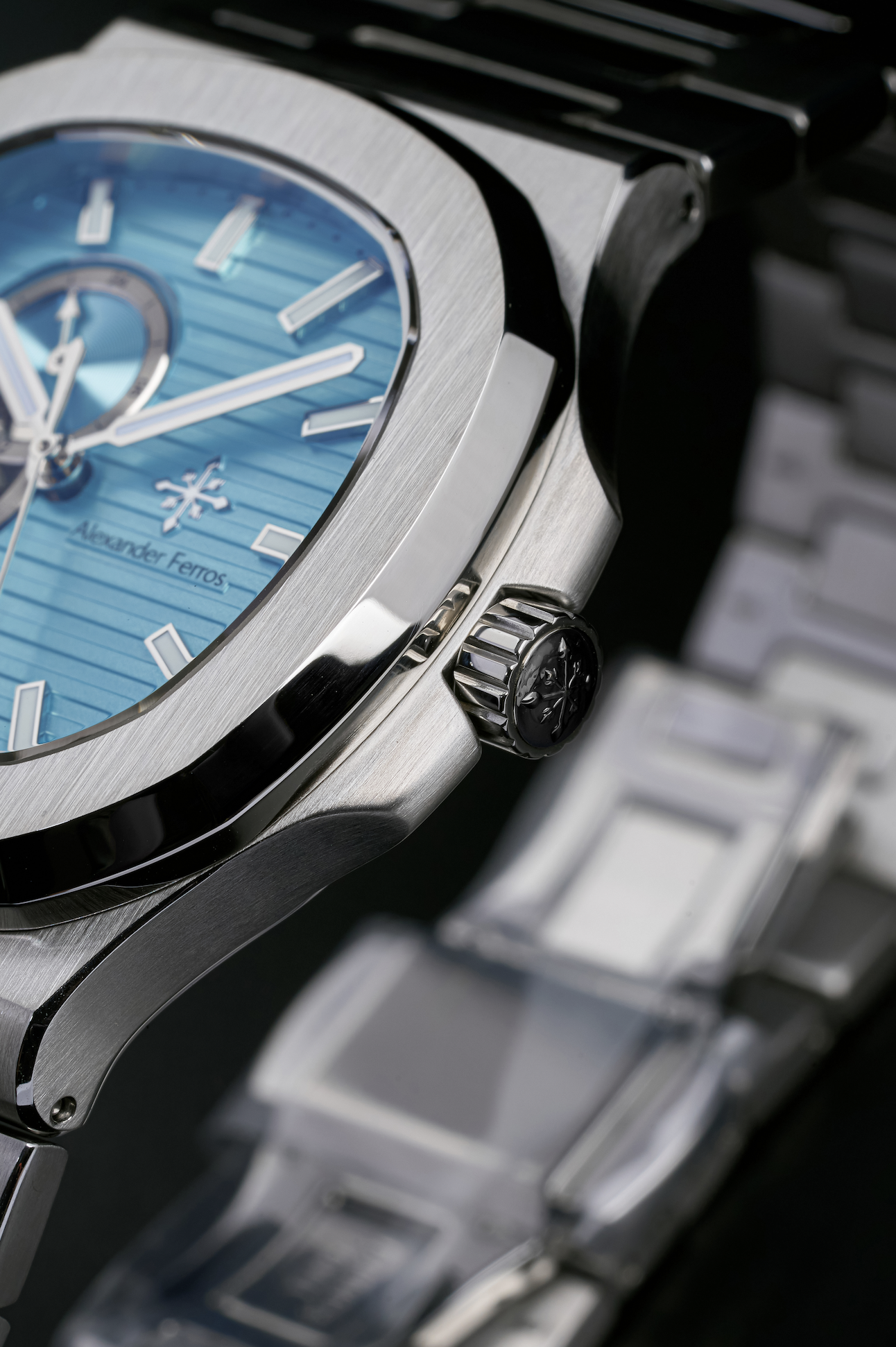 Đồng Hồ 6012S/13 Open Heart Light Blue Silver 42.5mm - Alexander Ferros