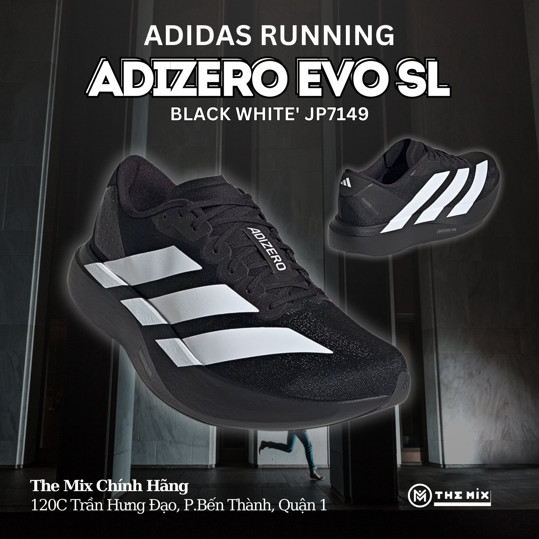 adidas Adizero Evo SL Black White - JP7149