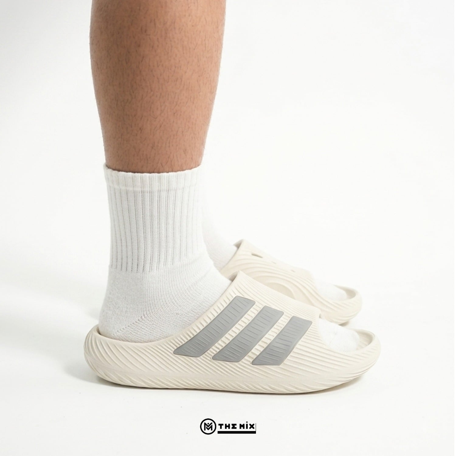 Adidas Men Slides Purechill Off White Grey Two, Adidas Purechill KH6417, dép adidas nam chính hãng, adidas slides off white, dép adidas mới ra mắt Việt Nam
