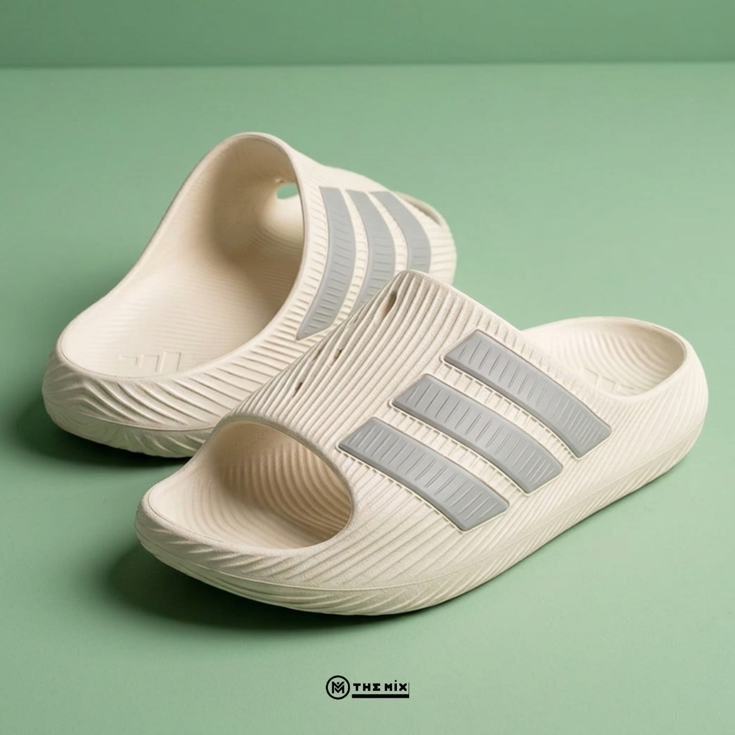 Adidas Men Slides Purechill Off White Grey Two, Adidas Purechill KH6417, dép adidas nam chính hãng, adidas slides off white, dép adidas mới ra mắt Việt Nam
