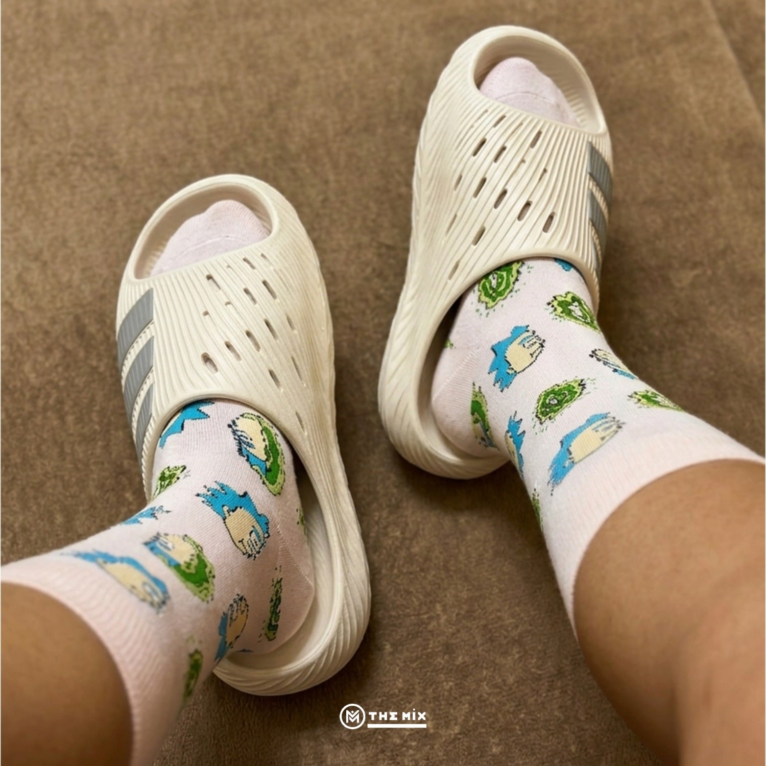 Adidas Men Slides Purechill Off White Grey Two, Adidas Purechill KH6417, dép adidas nam chính hãng, adidas slides off white, dép adidas mới ra mắt Việt Nam