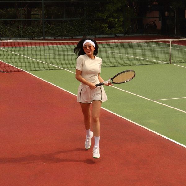 Áo thể thao nữ Elle Tee - Beige - PicknMix Sportwear