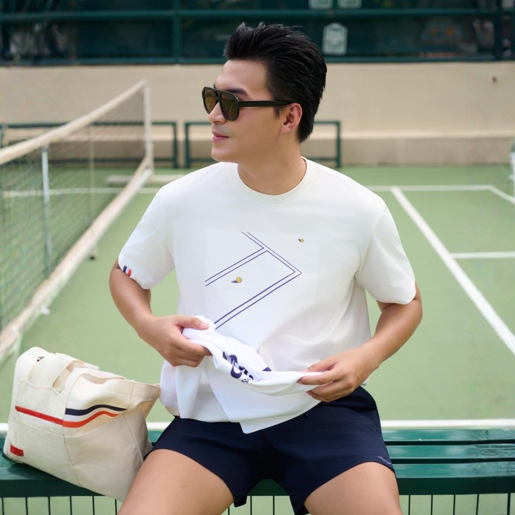Áo Aura Club Baseline Boxy Tee - Trắng