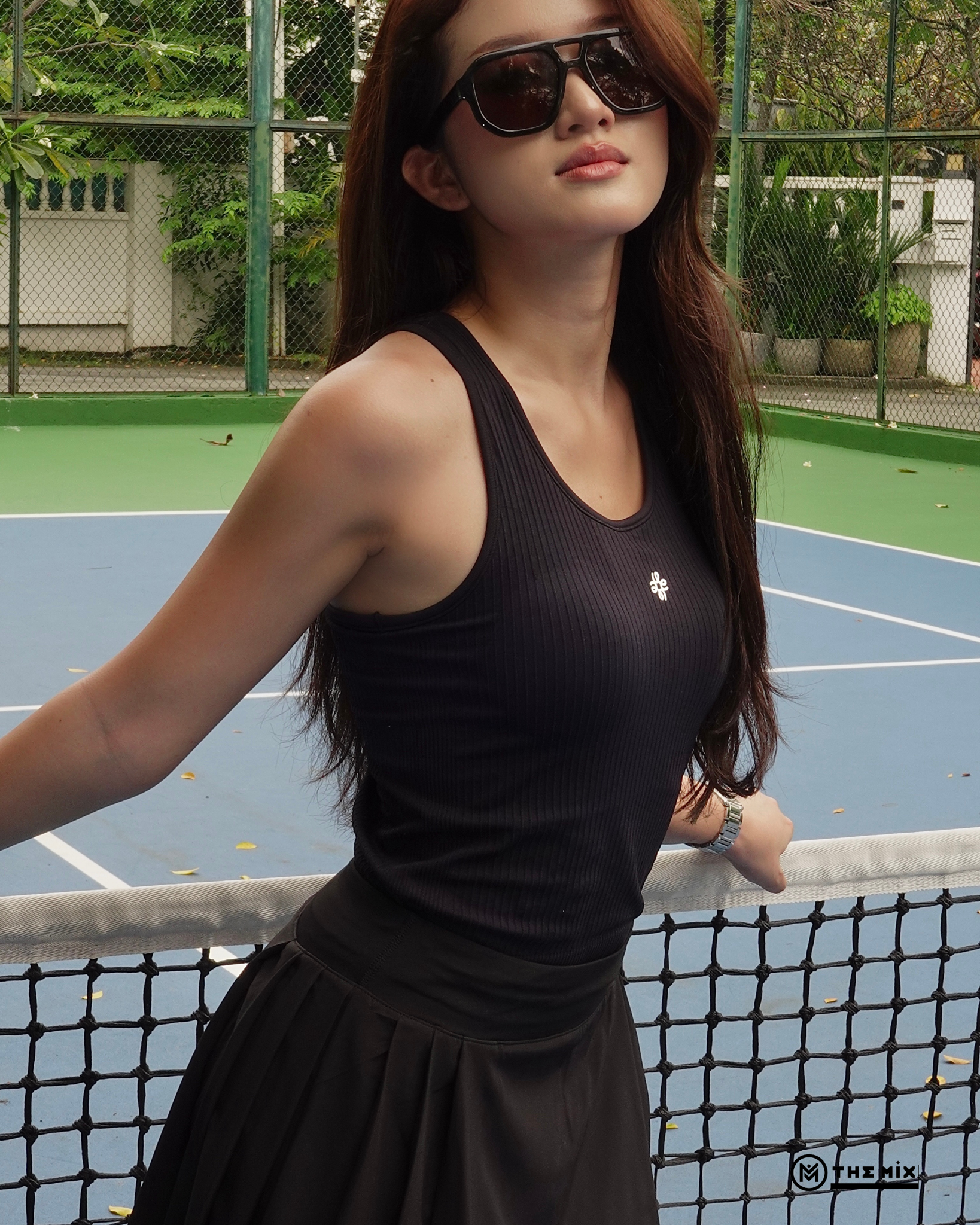 Áo thể thao nữ Mix Top Màu Đen - PicknMix Sportwear