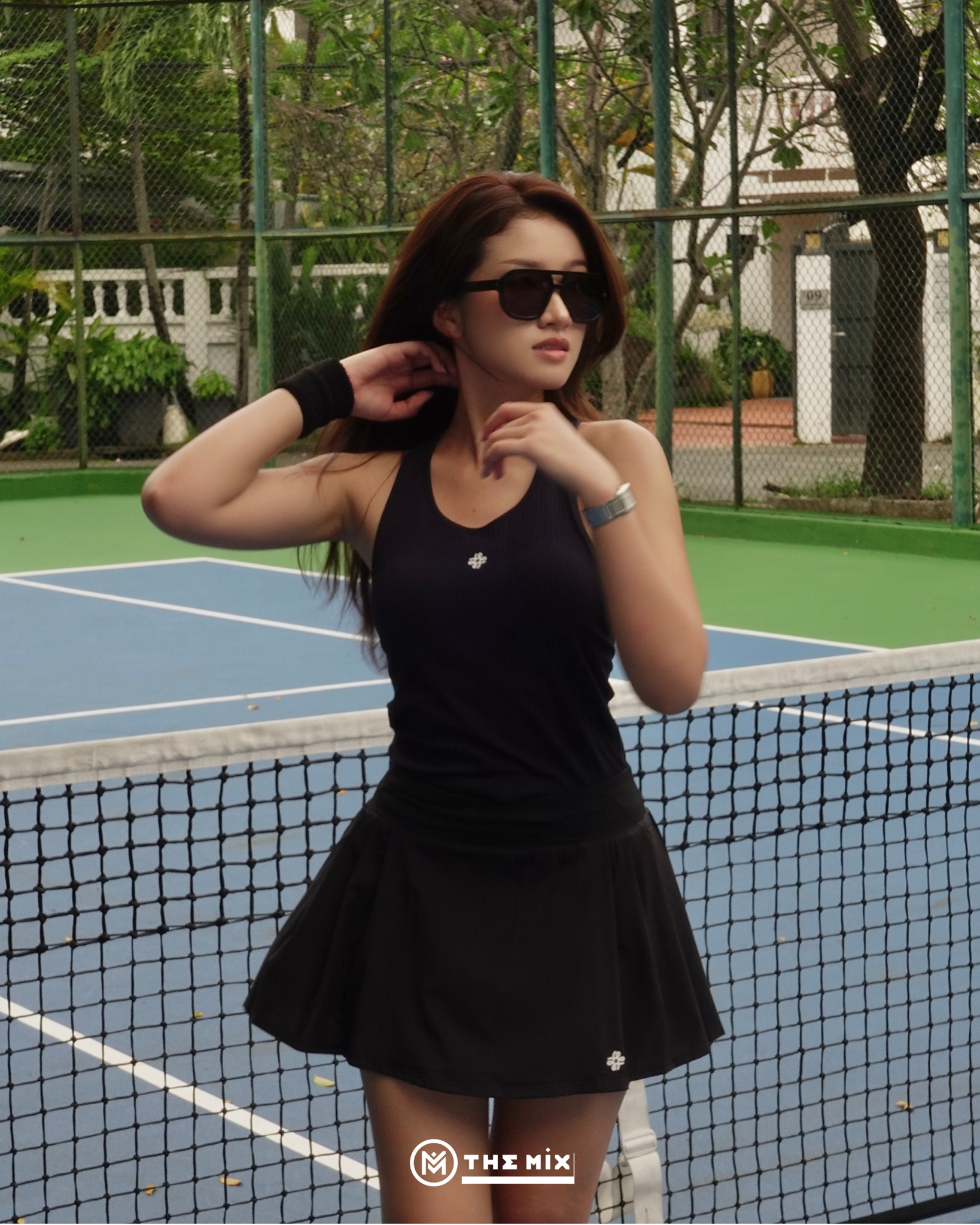 Áo thể thao nữ Mix Top Màu Đen - PicknMix Sportwear
