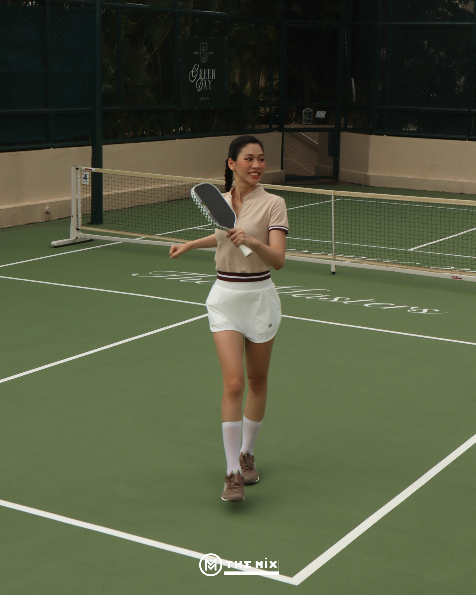 Áo thể thao nữ Royce Polo - Beige - PicknMix Áo Thể Thao Pickleball