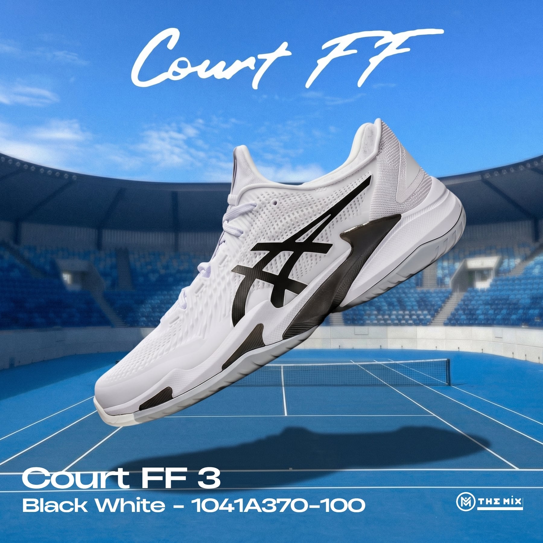 Asics Court FF 3 'White Black' - 1041A370-100 Giày Pickelball