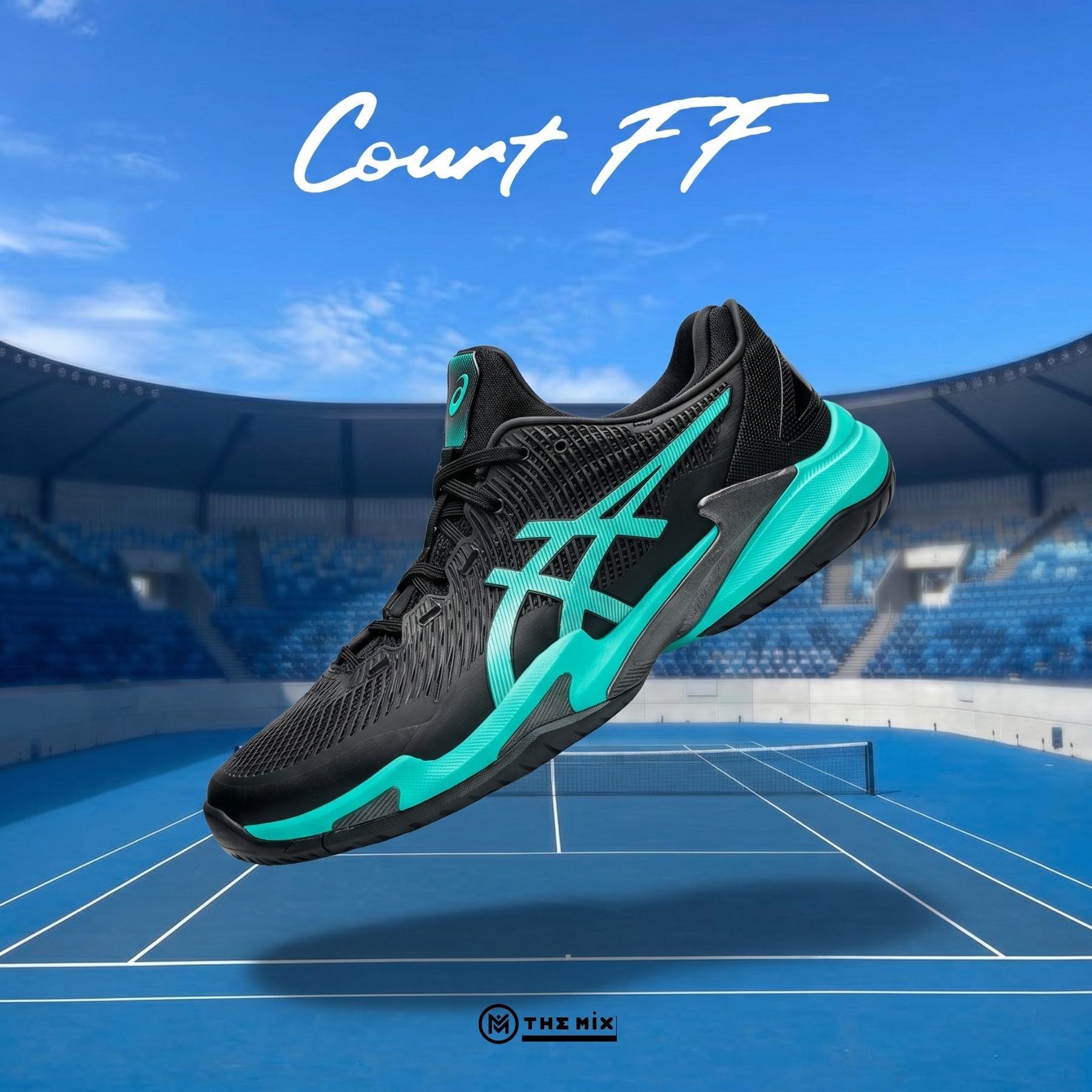 Asics Court FF3 Black Aurora Light - 1041A370-002 - Giày Pickleball Chính Hãng