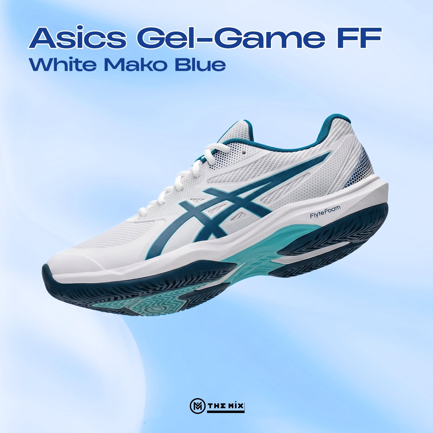 Asics Gel Game FF White Mako Blue - 1041A488-102 Pickleball Chính Hãng