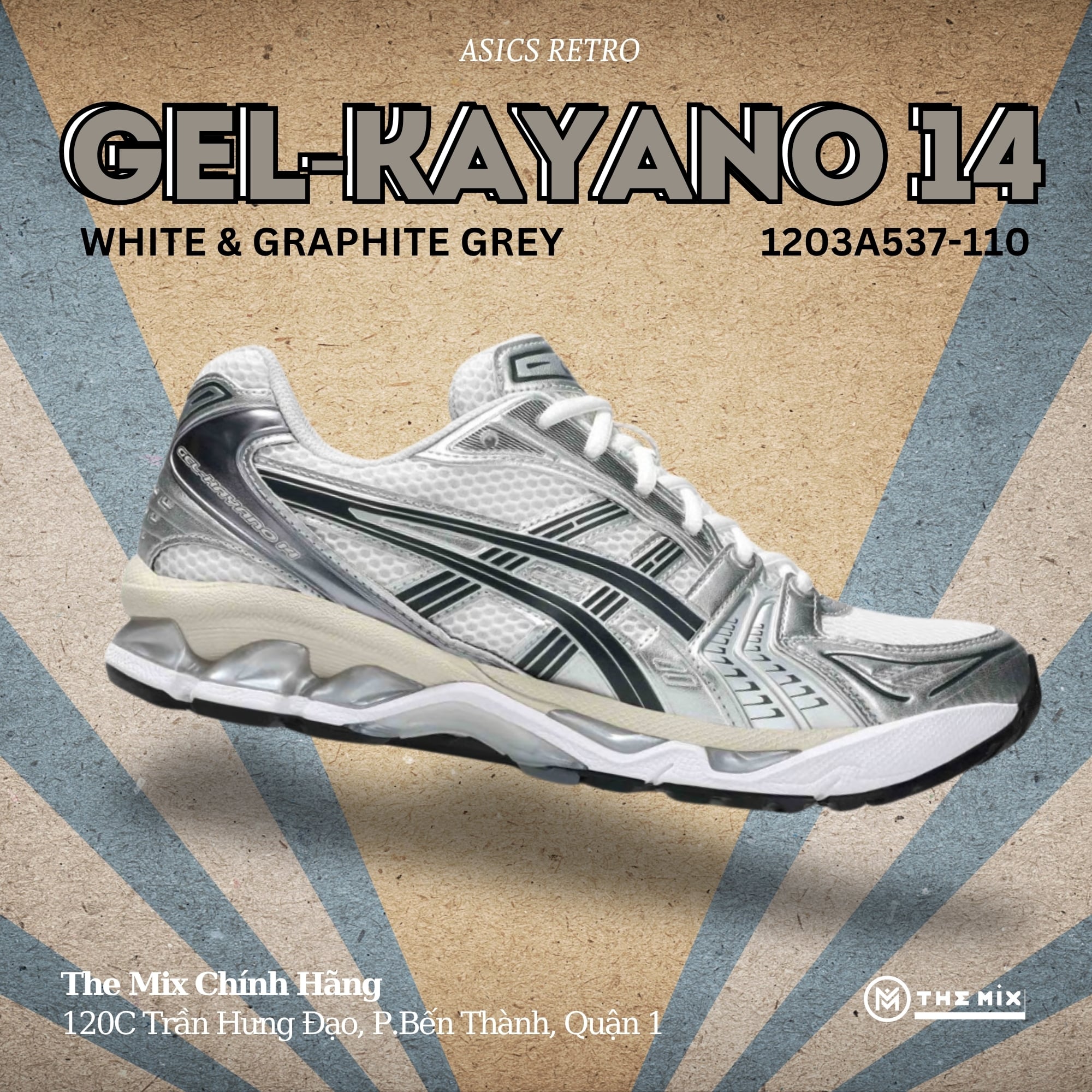 Asics Gel Kayano 14 White & Graphite Grey - 1203A537-110