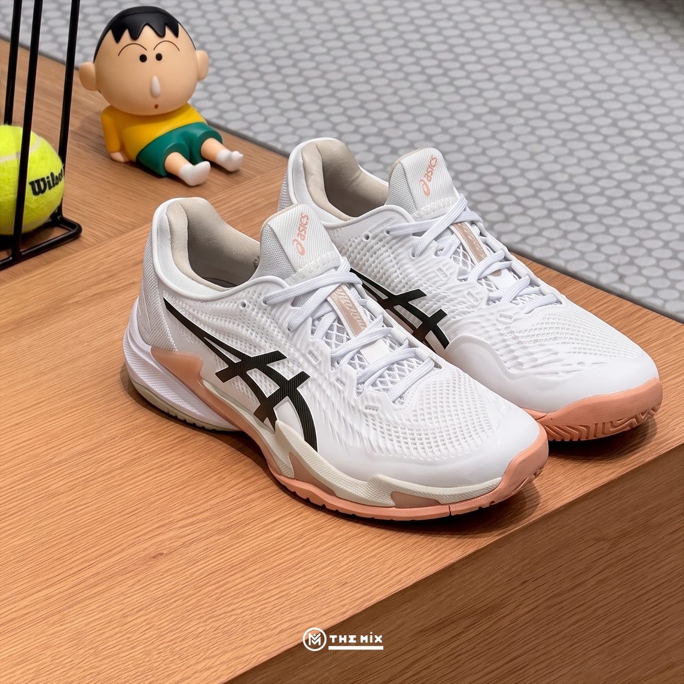 Asics Court FF 3 White Black Coffee, ASICS Court FF 3 1042A220-108, ASICS tennis shoes, FF BLAST tennis shoes, GEL cushioning court shoes, giày tennis ASICS cao cấp