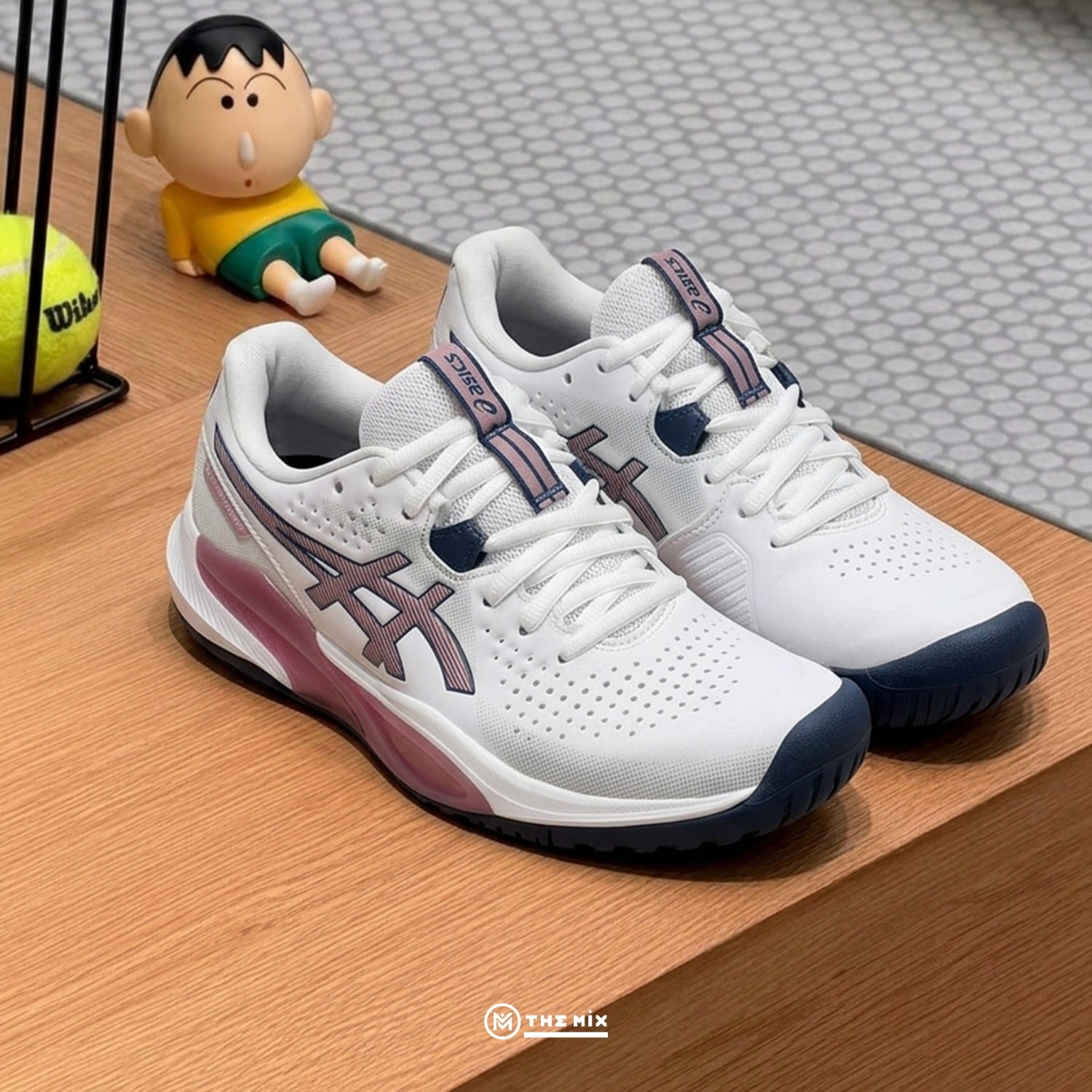 Asics Gel Challenger 15 White Taro Purple, ASICS women tennis shoes, 1042A294-105, GEL cushioning, purple tennis shoes, court performance shoes, asics women pickleball, picklball shoes, giày pickleball nữ