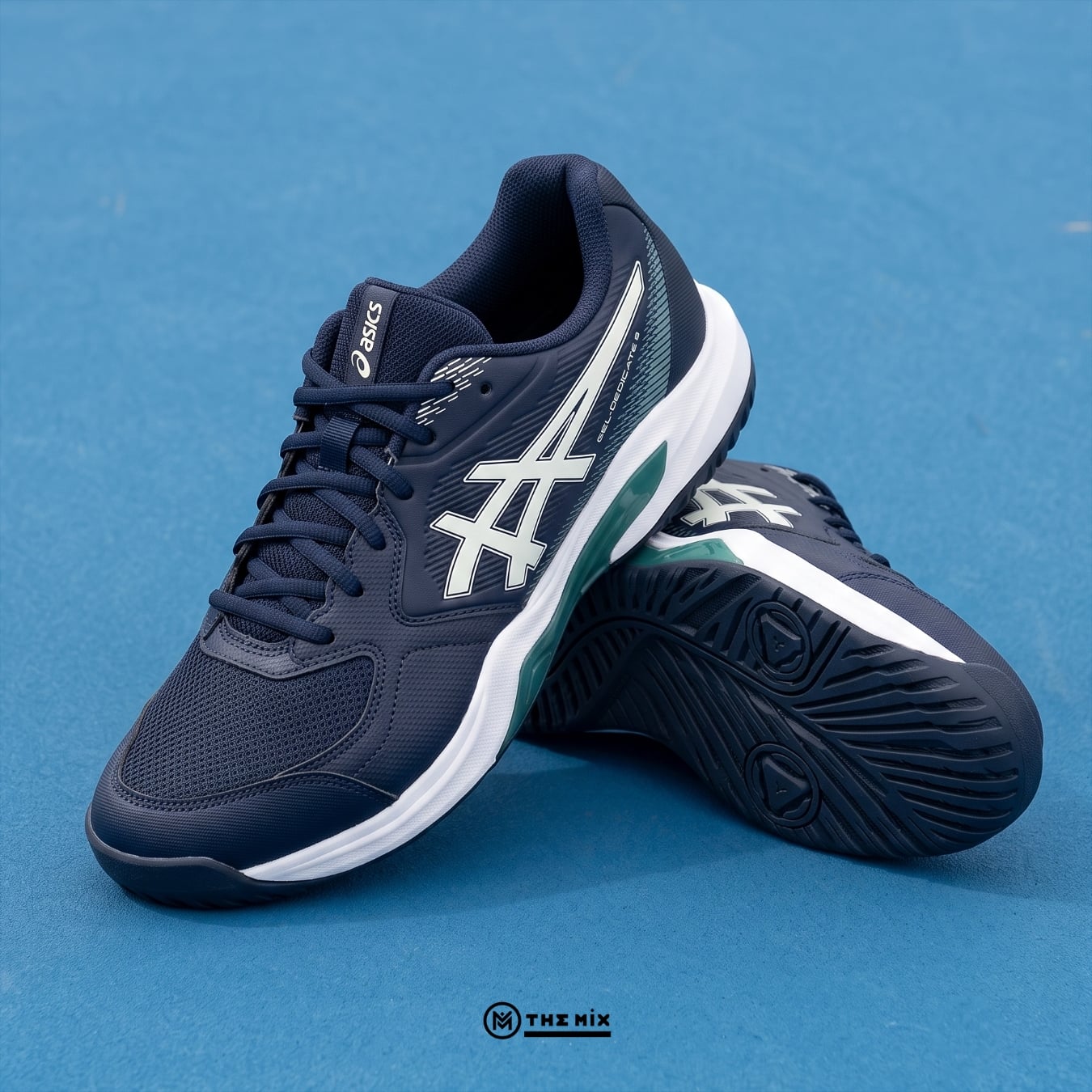 Asics Gel Dedicate 9 Midnight Oatmeal, ASICS Gel Dedicate 9 1041A543-400, ASICS tennis shoes, ASICS pickleball shoes, GEL cushioning court shoes, giày tennis ASICS
