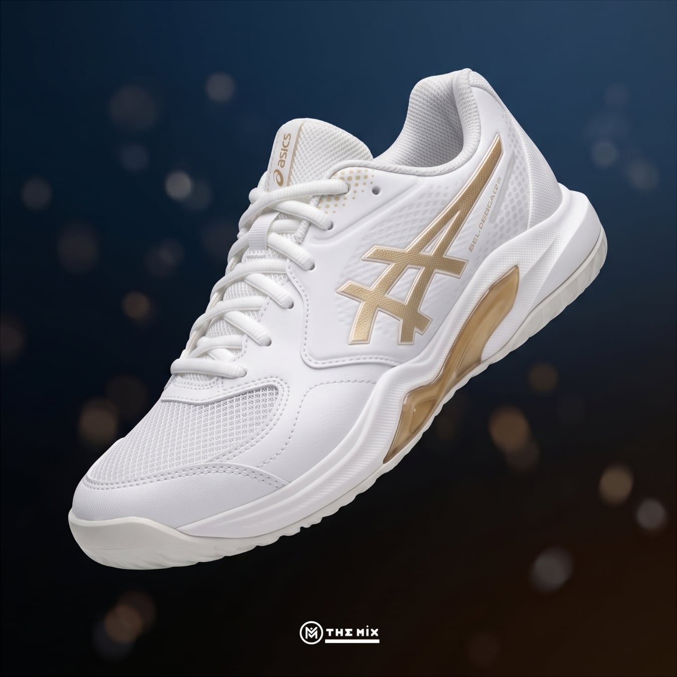 Asics Gel Dedicate 9 White Champagne, ASICS 1042A317-100, ASICS pickleball shoes, ASICS tennis shoes, GEL Dedicate 9, giày court ASICS nữ