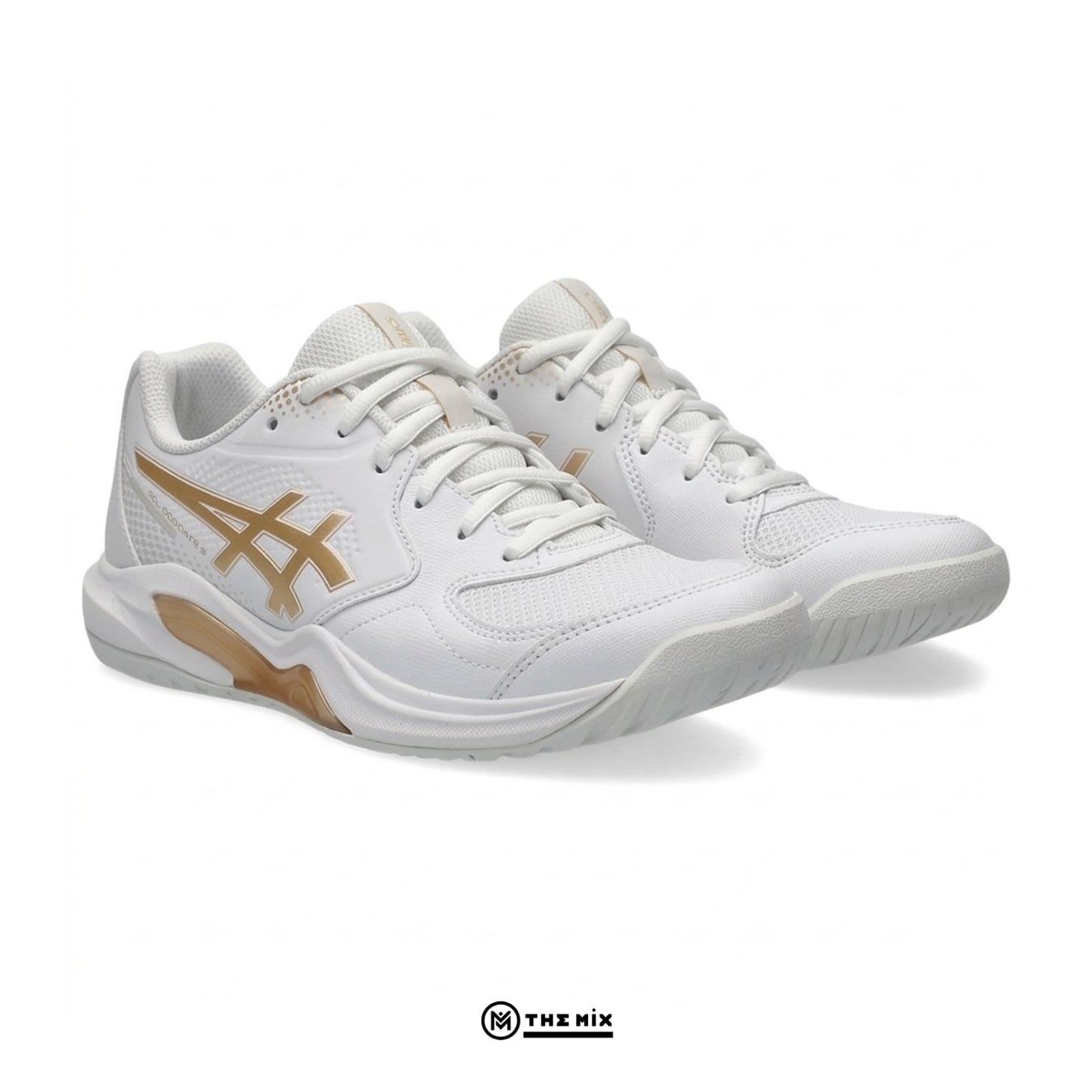 Asics Gel Dedicate 9 White Champagne, ASICS 1042A317-100, ASICS pickleball shoes, ASICS tennis shoes, GEL Dedicate 9, giày court ASICS nữ
