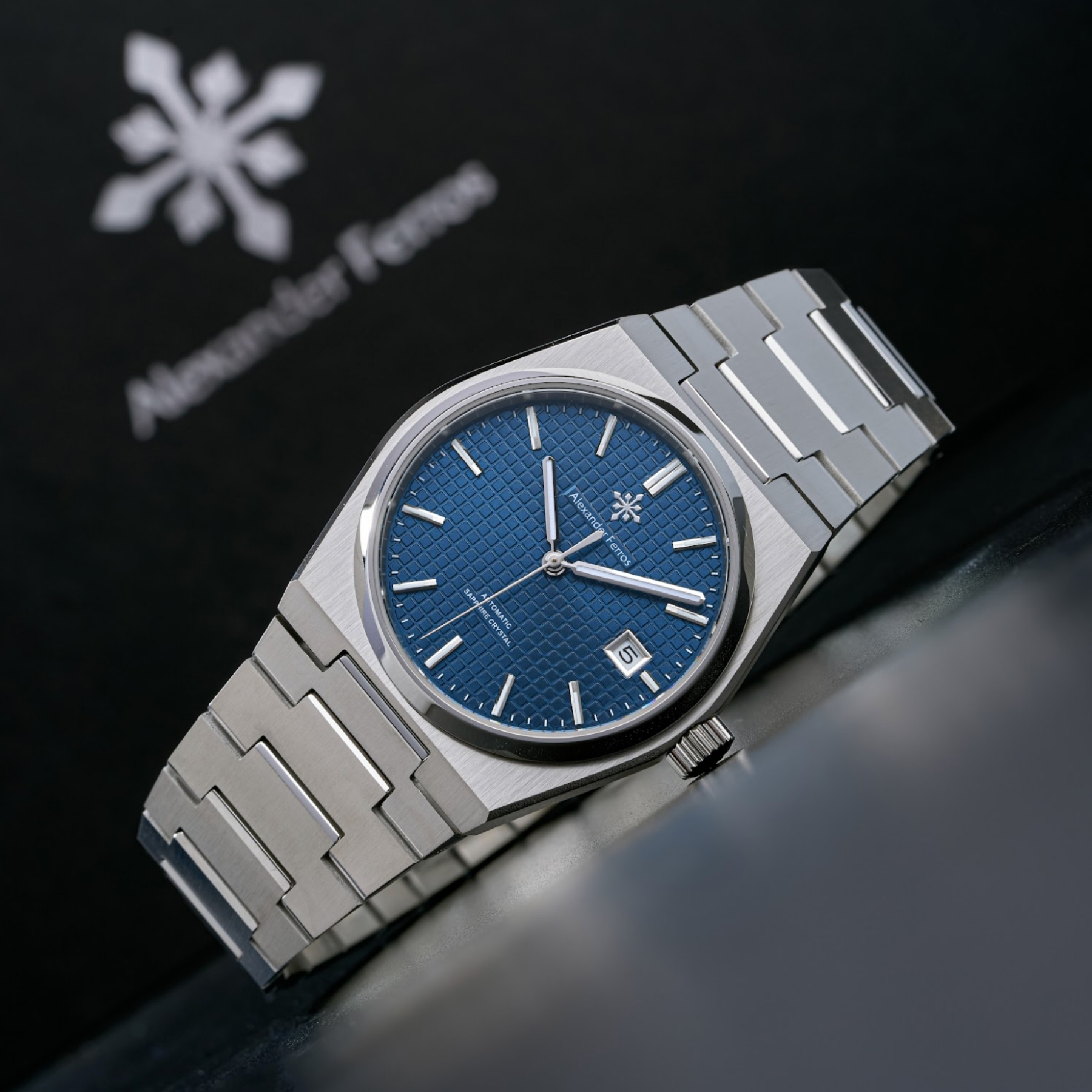 Đồng Hồ 5052S/05 Guilloché Navy - Alexander Ferros Chính Hãng