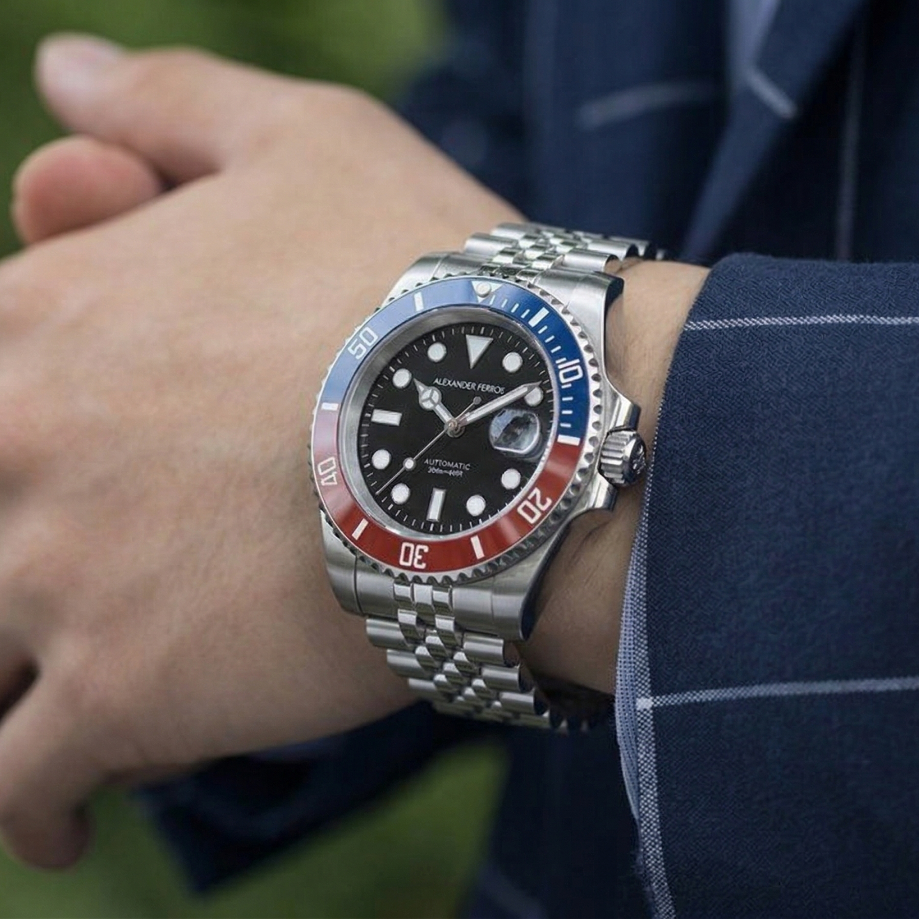 Đồng Hồ 8352S/035 Pepsi Diver's Bezel 30mm - Alexander Ferros