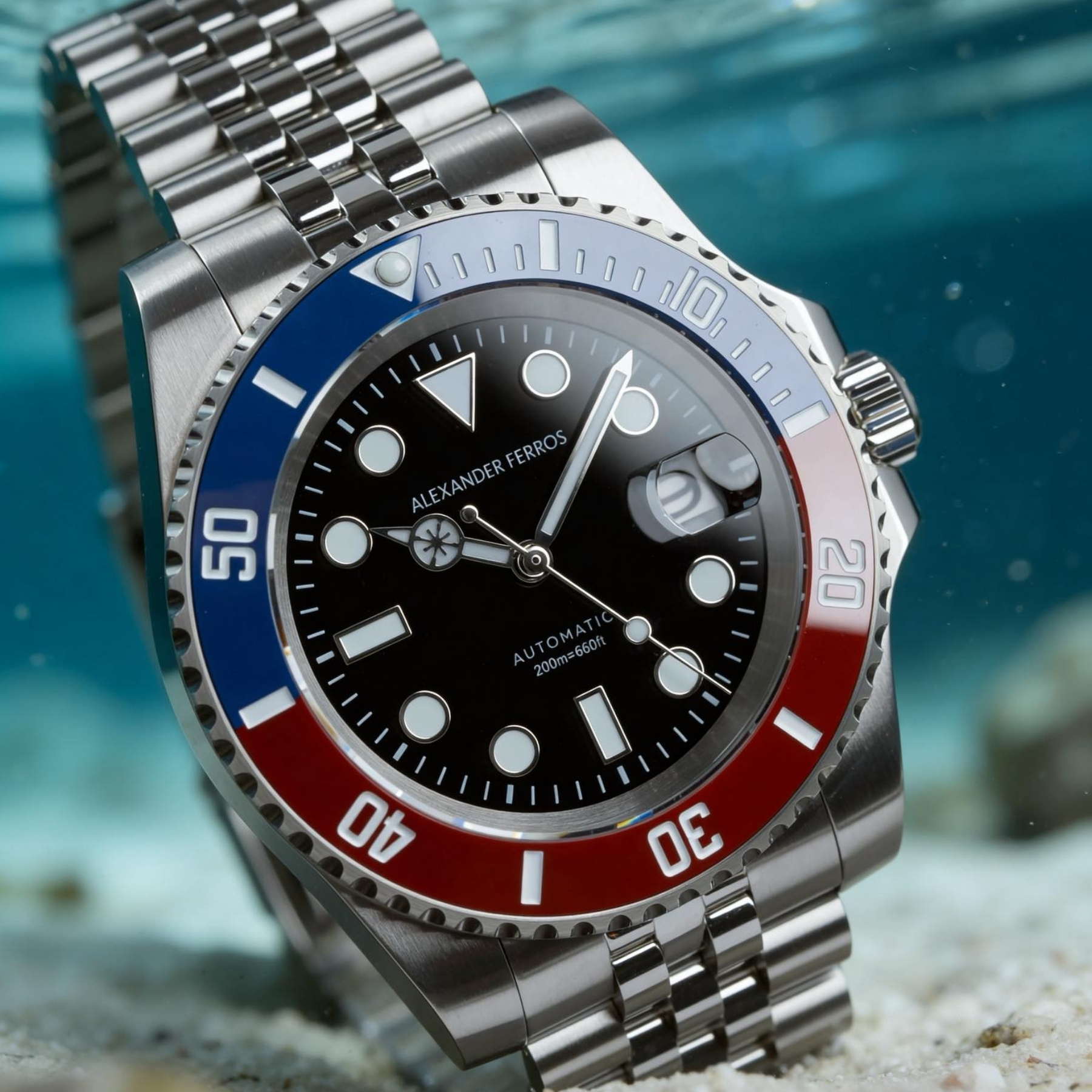 Đồng Hồ 8352S/035 Pepsi Diver's Bezel 30mm - Alexander Ferros