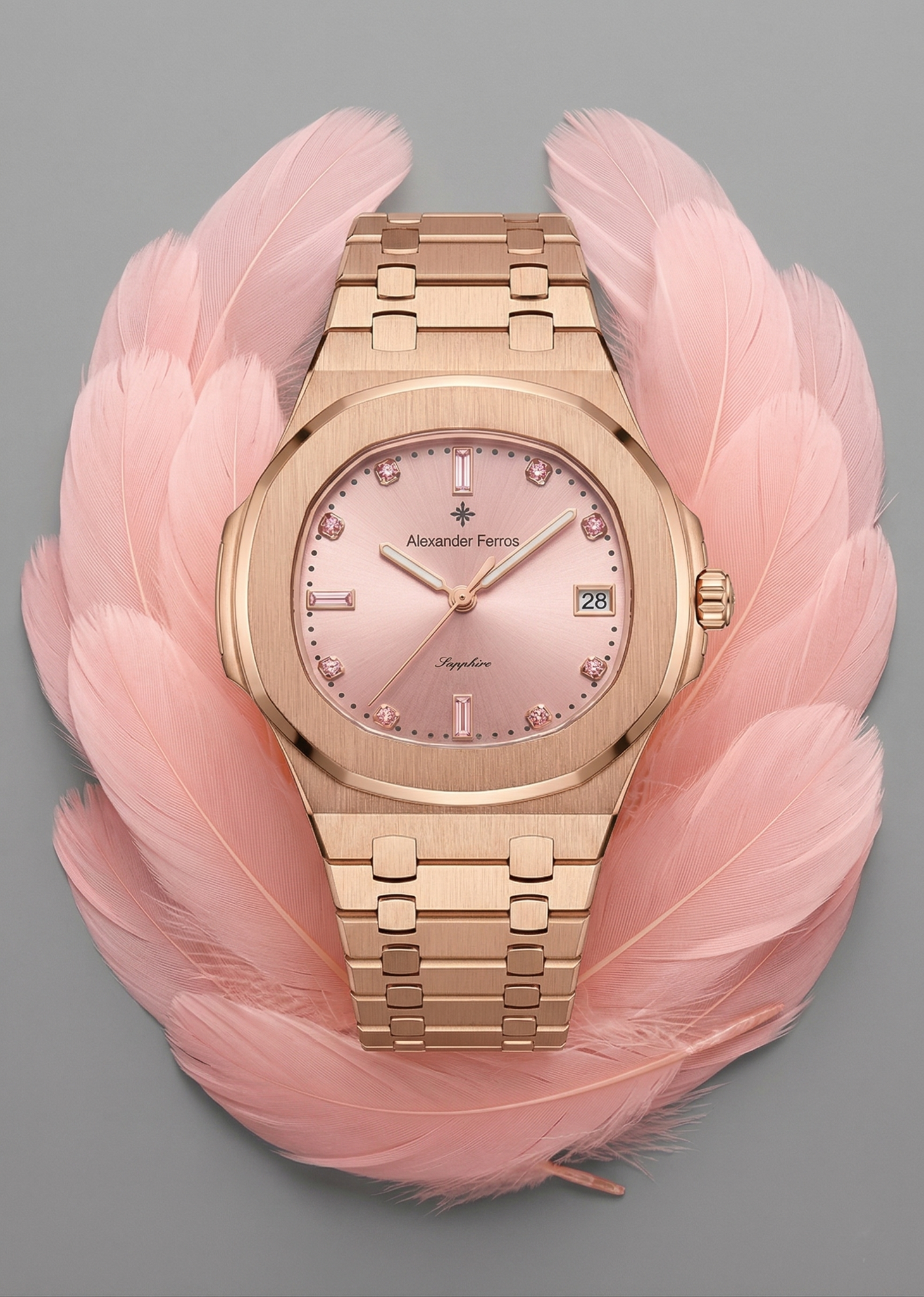 Đồng Hồ Alexander Ferros 6152R/16 - 33mm - Guilloché Flamingo Gold