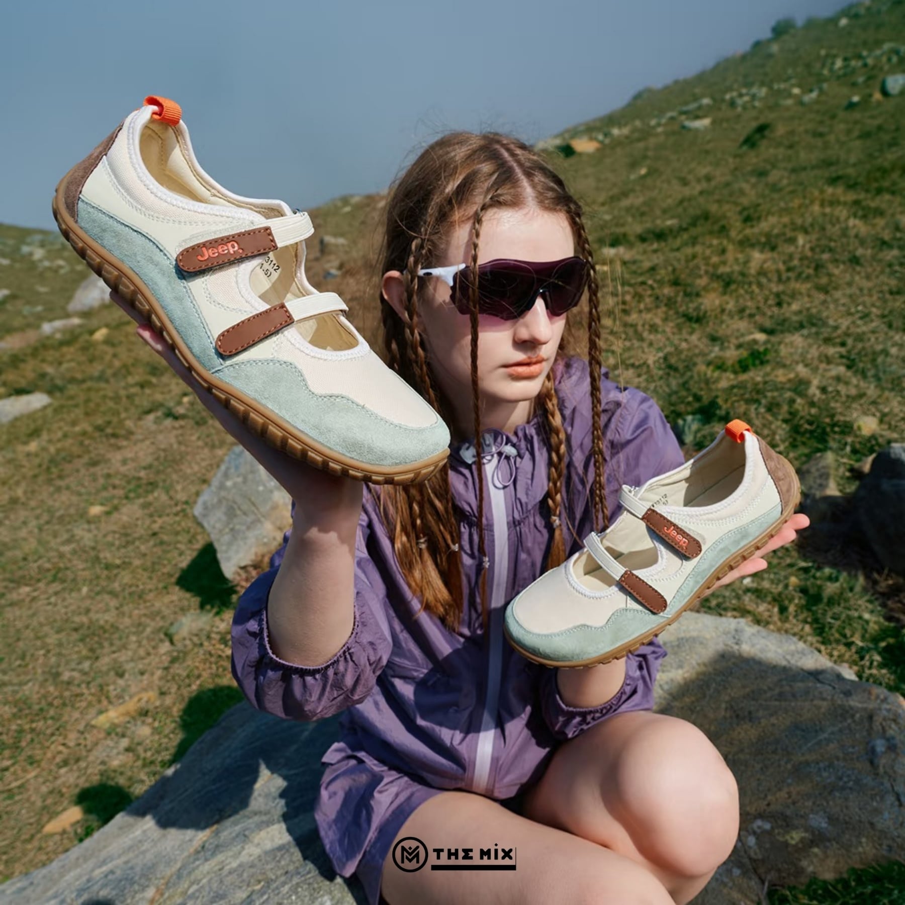 Jeep Outdoor Shoes Women's Low Top ''Cream Light Green''