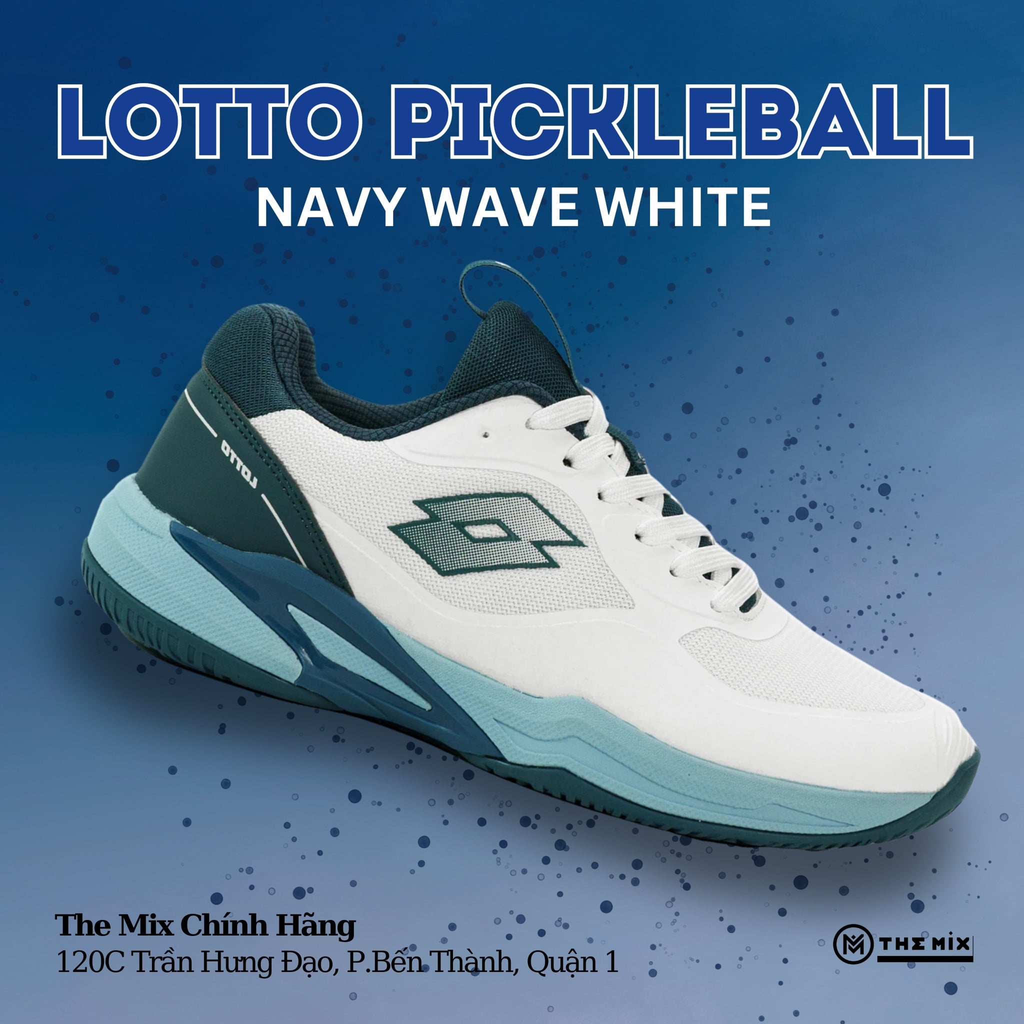 LOTTO Faye Pickleball Tennis White Blue Sport - LOTTE0901W Chính Hãng
