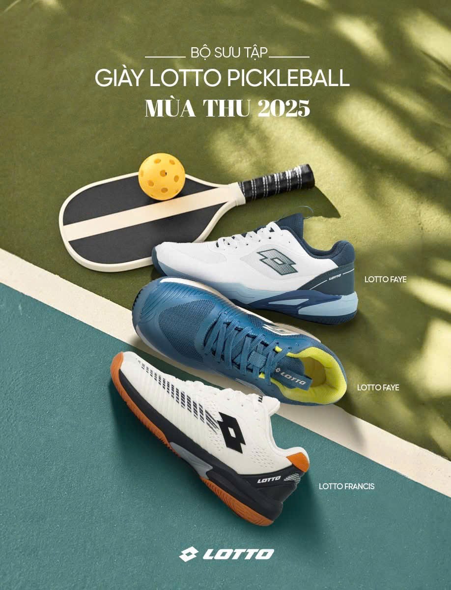 LOTTO Faye Pickleball Tennis White Blue Sport - LOTTE0901W Chính Hãng