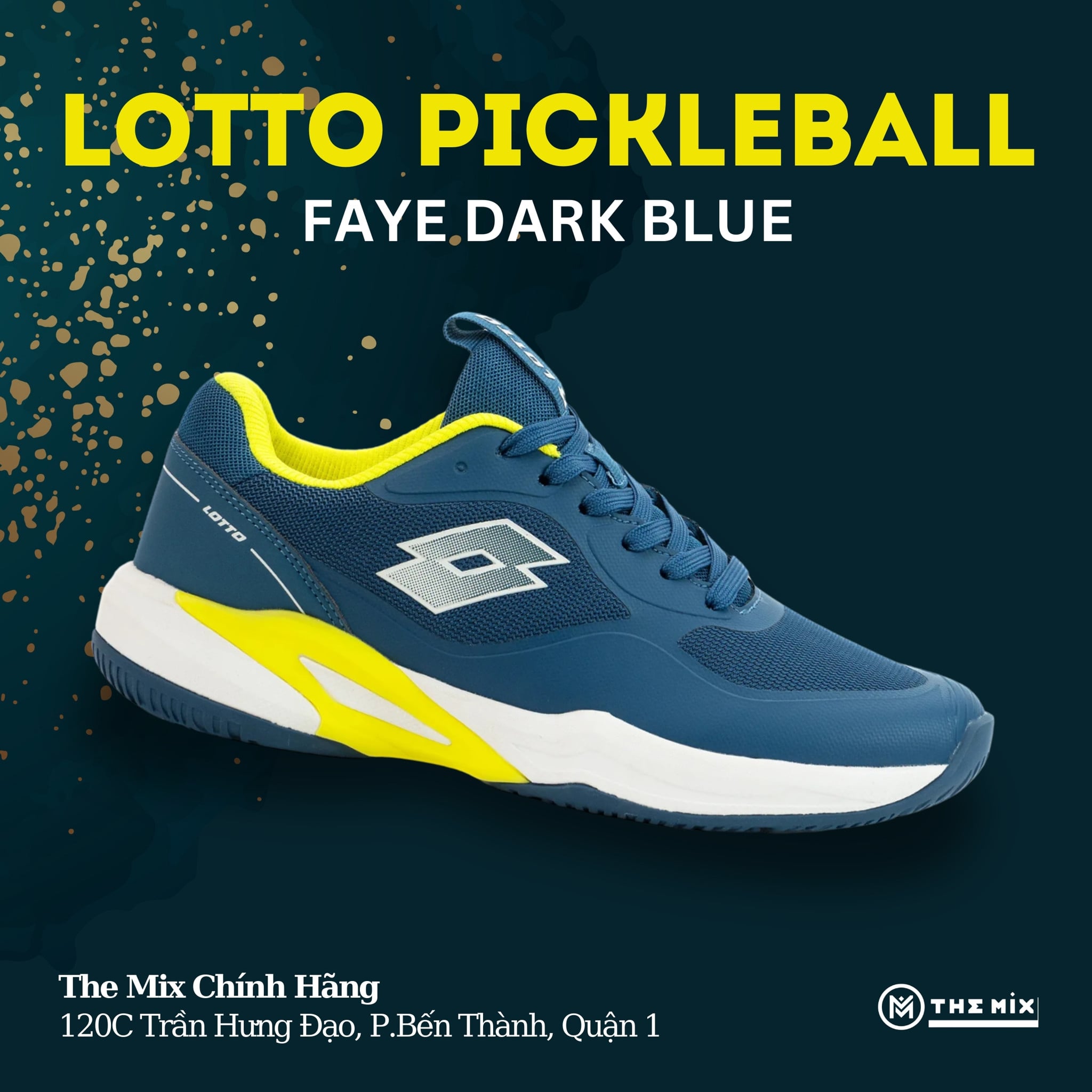 LOTTO Faye Pickleball Tennis Xanh Coban Vàng - LOTTE0901U Chính Hãng