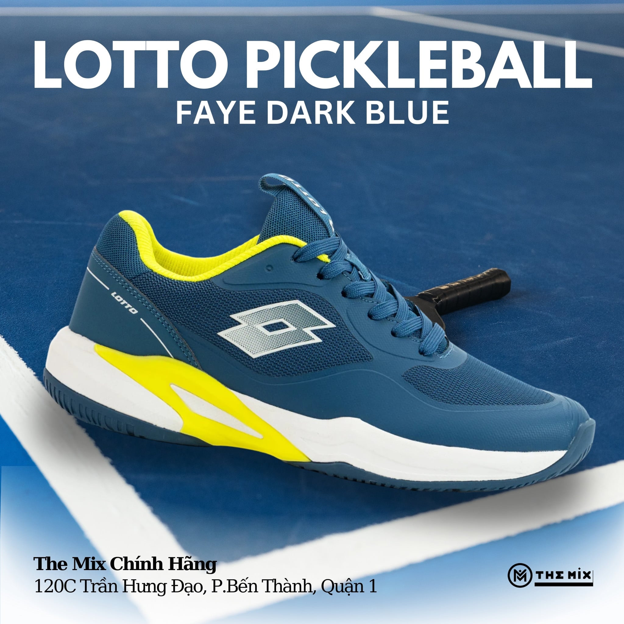 LOTTO Faye Pickleball Tennis Xanh Coban Vàng - LOTTE0901U Chính Hãng