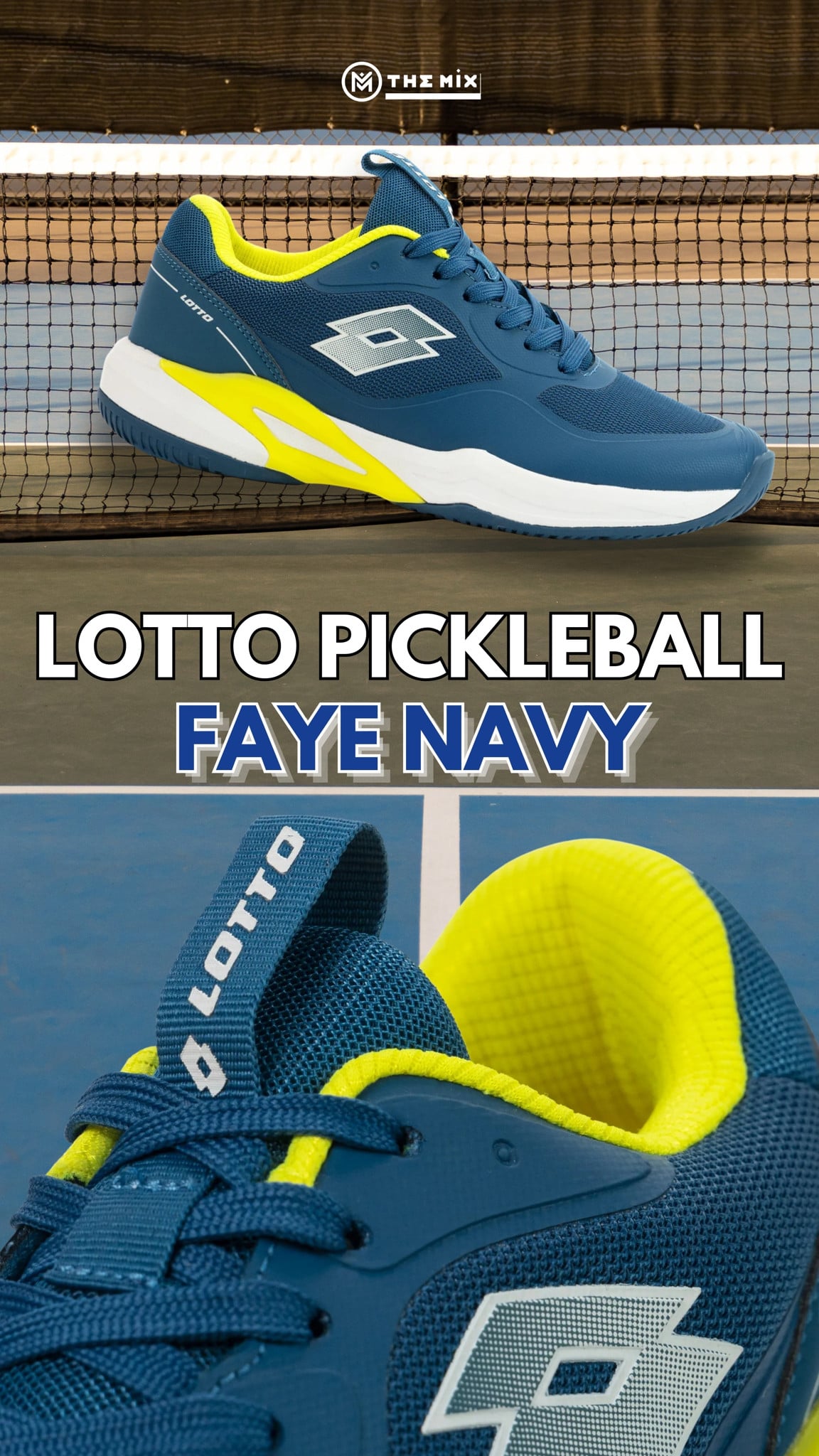 LOTTO Faye Pickleball Tennis Xanh Coban Vàng - LOTTE0901U Chính Hãng