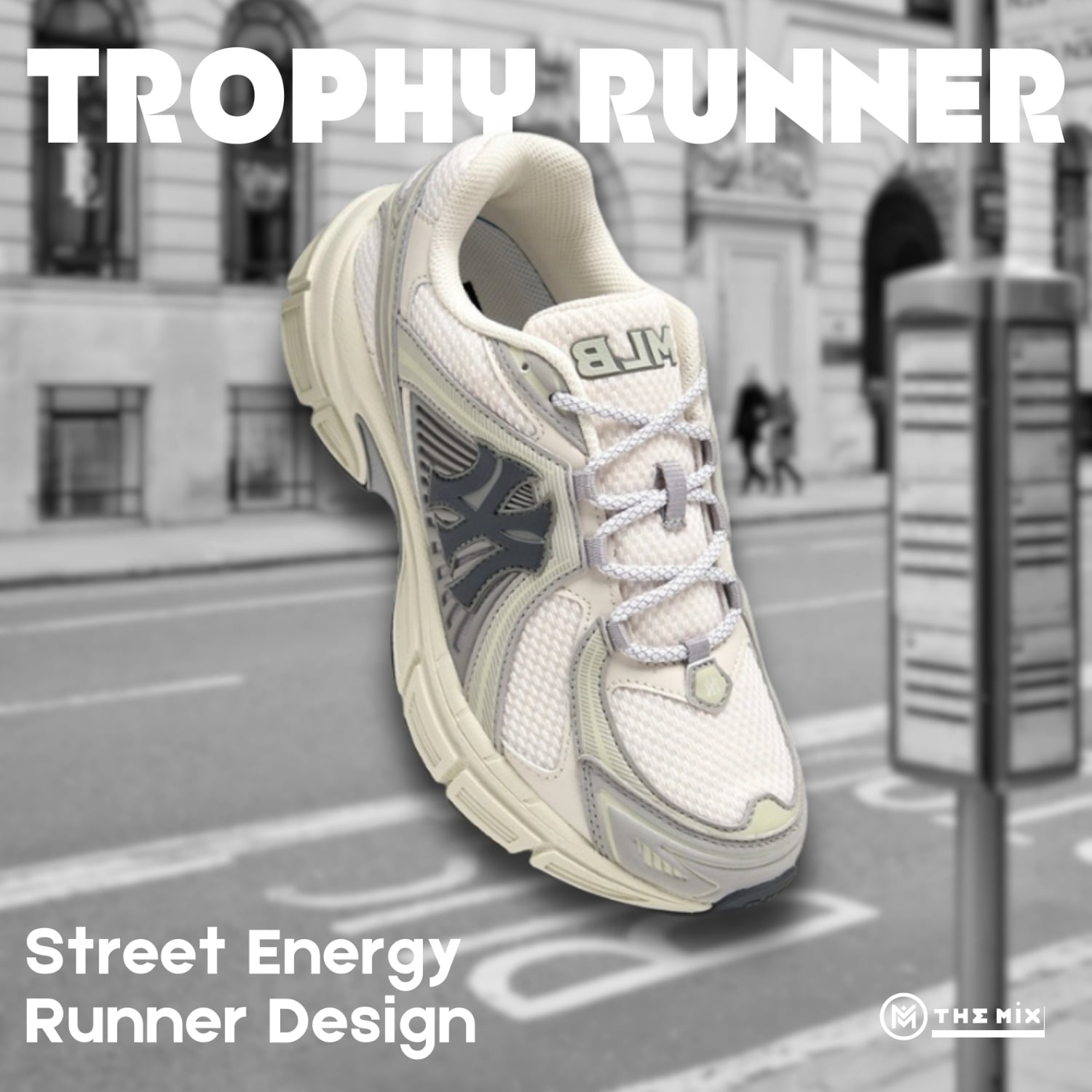 MLB Trophy Runner NY SD, MLB 3ARNR045N-50IVS, MLB runner sneaker, MLB NY Ivory, New York Yankees sneaker, MLB Korea shoes, sneaker thể thao MLB