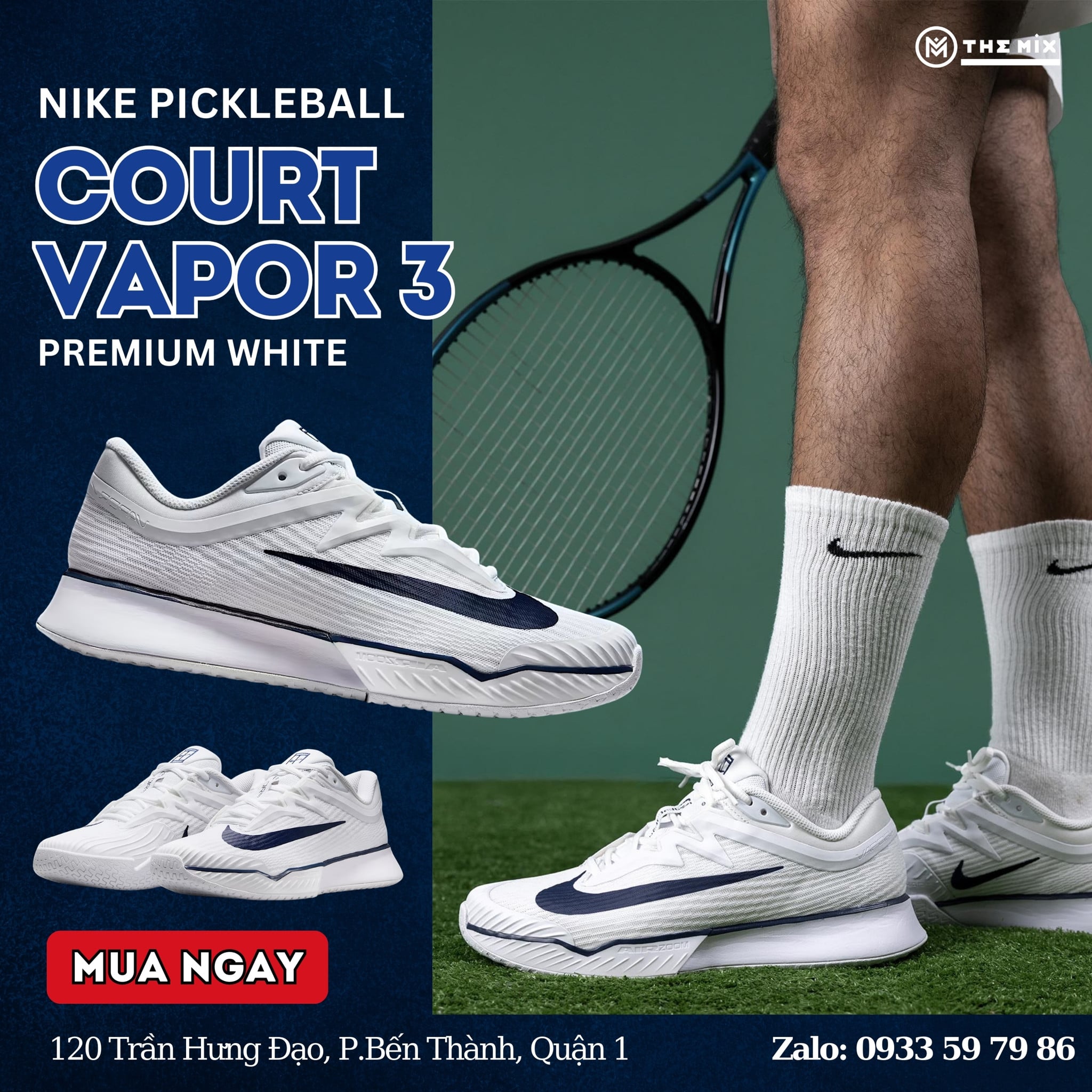 Nike Court Air Zoom Vapor 3 Premium 'White' - HJ6771-100