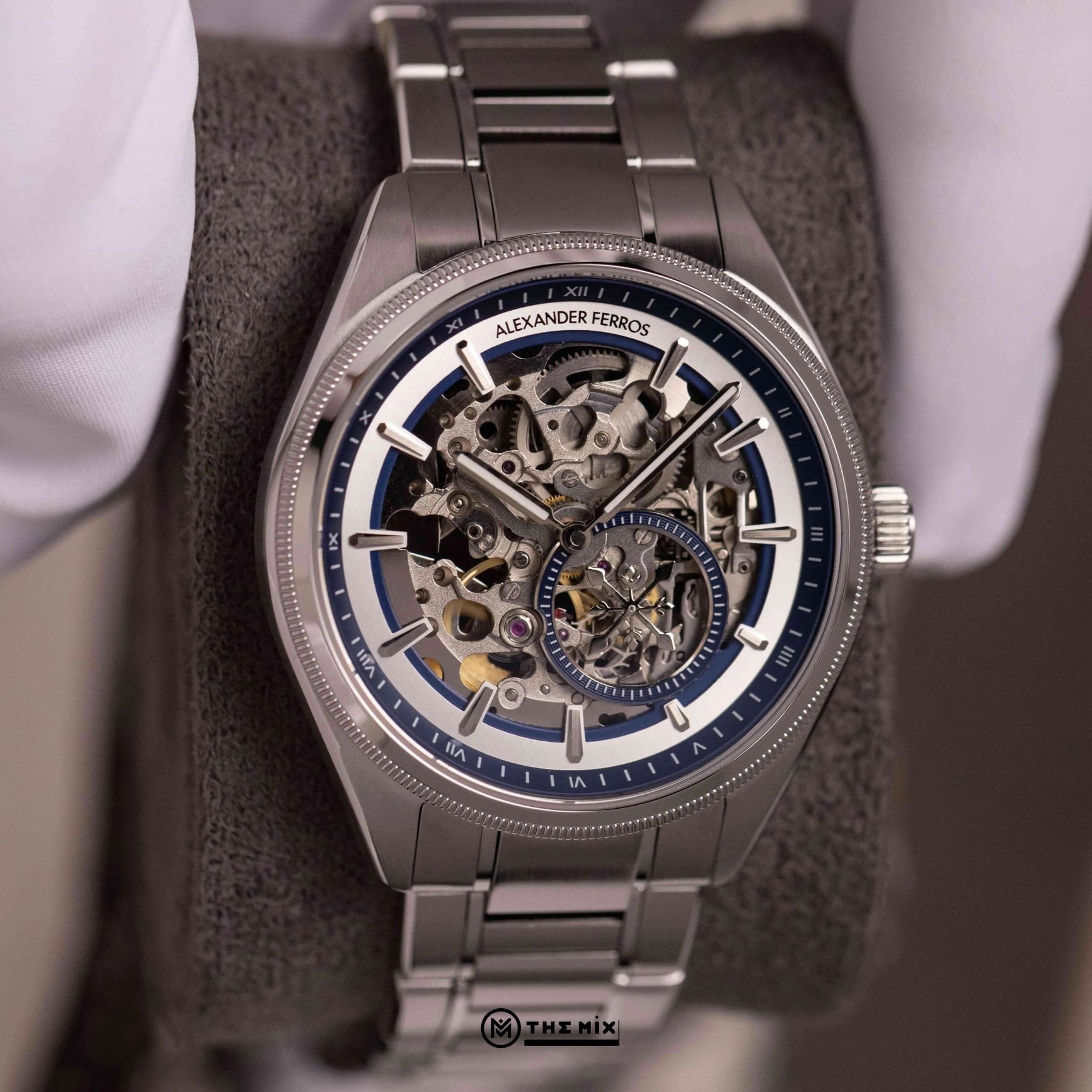 Đồng Hồ Alexander Ferros 9262S/05 - 40mm White Navy Automatic Skeleton