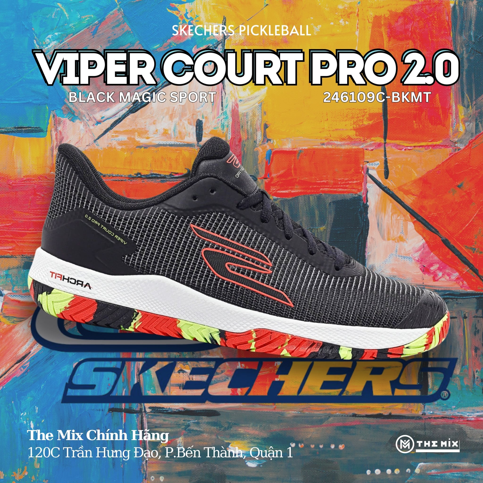 Skechers Viper Court Pro 2.0 Black - 246109C-BKMT Chính hãng