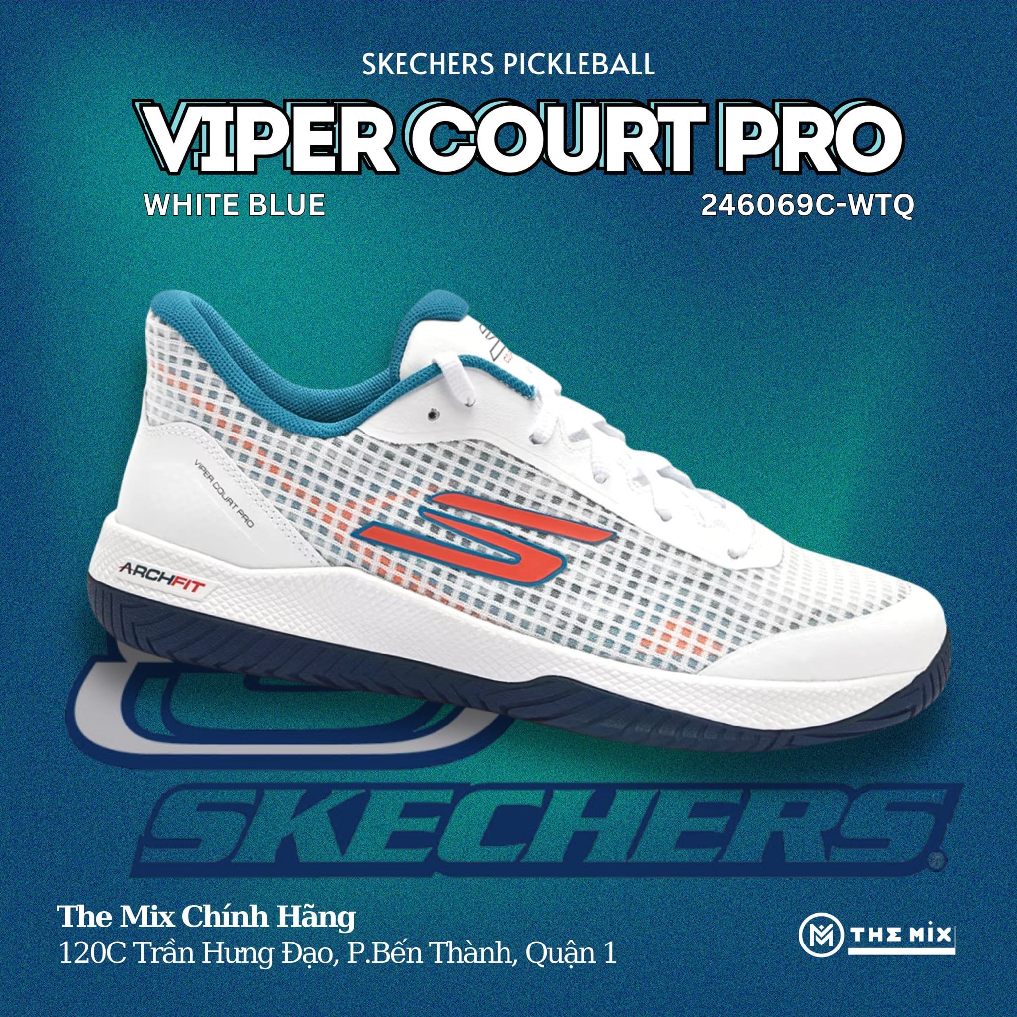 Skechers Viper Court Pro 'White' - 246069C-WTQ - Skechers Chính Hãng