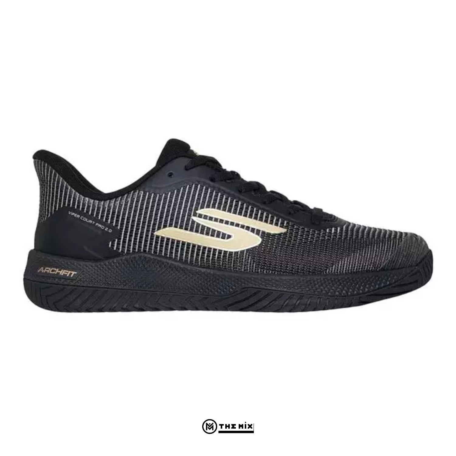 Skechers Viper Court Pro 2.0, Black Gold, 246109C-BKGD, pickleball shoes, Goodyear Performance outsole