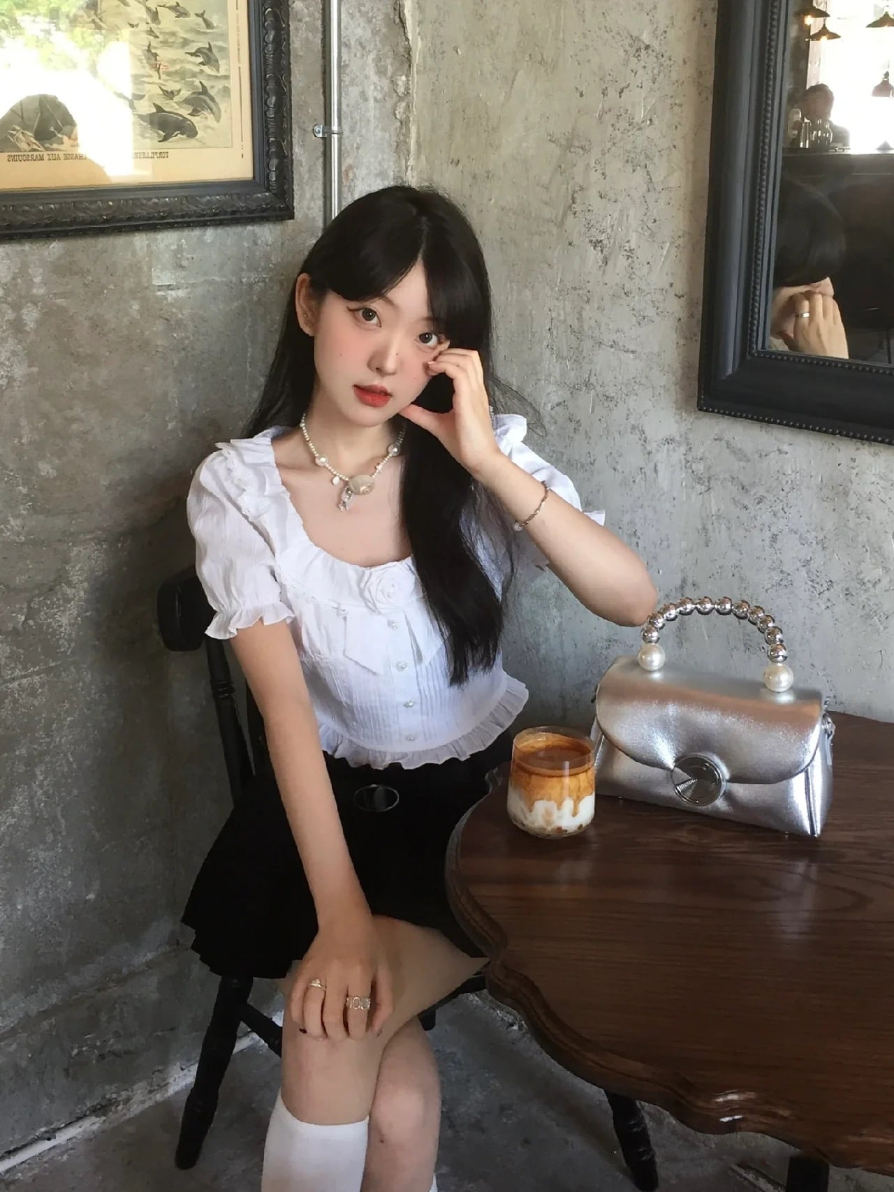 Túi Jual Aroana Bag Chain Tròn - Bạc Metalic