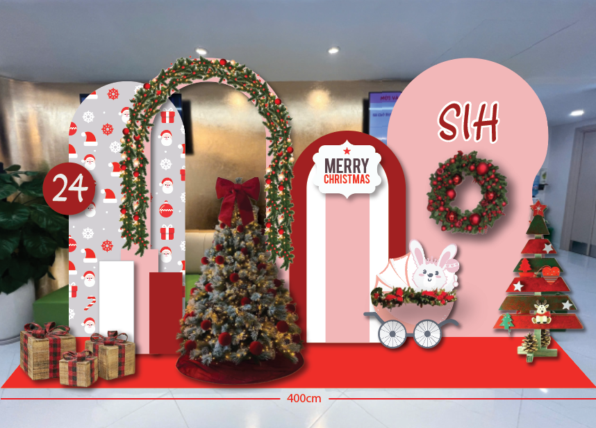 demo Backrop Noel 4,5m x 2m5 tại SIH