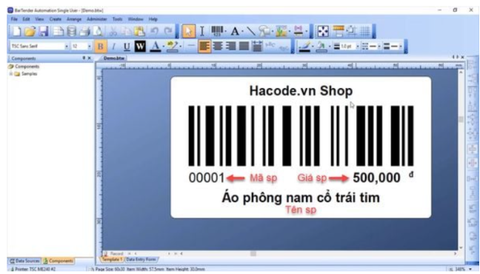 Các bước để in nhãn hàng loạt bằng BarTender và dữ liệu từ Excel