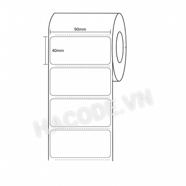 giấy decal in tem mã vạch kích thước 90x40mm x 50m