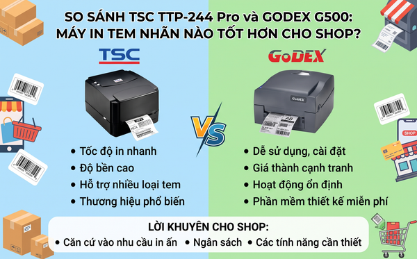 So sánh TSC TTP-244 Pro và Godex G500