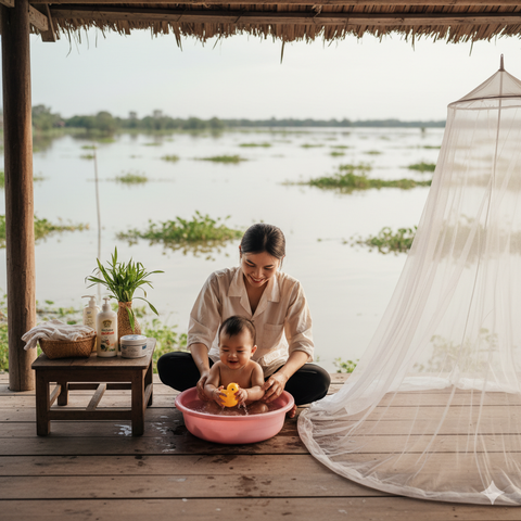 Chăm Sóc Da Cho Bé Mùa Nước Nổi Đồng Tháp: Cách Phòng Muỗi & Bệnh Ngoài Da