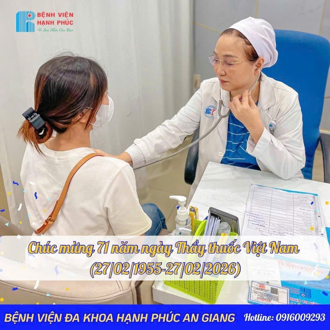 Nhân ngày Thầy Thuốc Việt Nam 27/2, Bệnh Viện Đa khoa Hạnh Phúc An Giang xin gửi lời tri ân sâu sắc và lời chúc tốt đẹp nhất đến toàn thể Y Bác sĩ, Điều dưỡng và Nhân viên y tế.