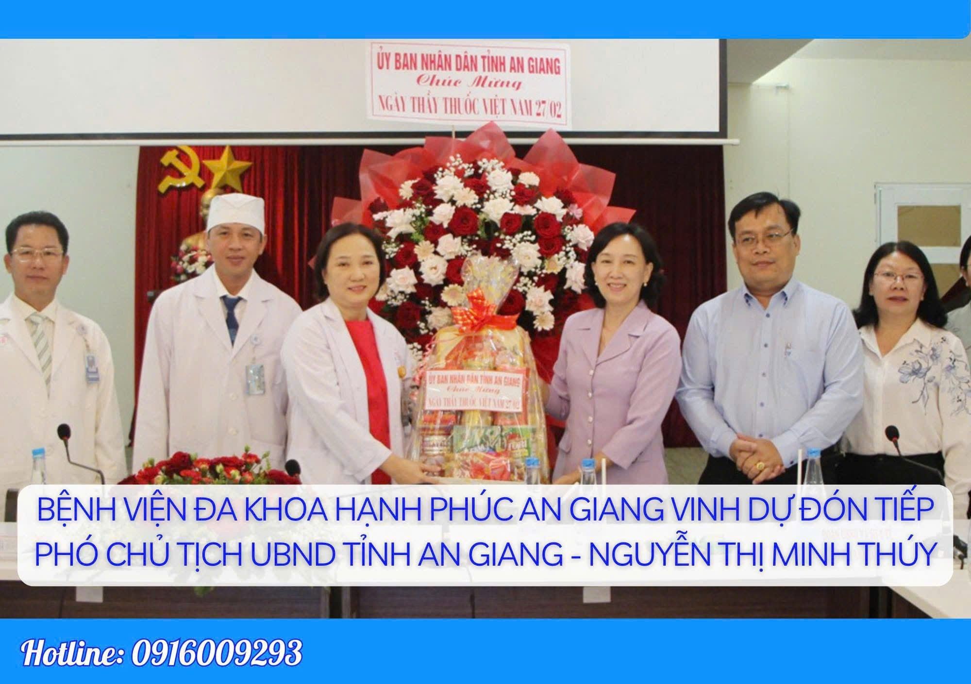 Bệnh Viện Đa khoa Hạnh Phúc An Giang vinh dự đón tiếp đoàn Phó Chủ tịch UBND tỉnh An Giang - Nguyễn Thị Minh Thúy chúc mừng nhân kỷ niệm 71 năm Ngày Thầy thuốc Việt Nam (27/2/1955 – 27/2/2026).