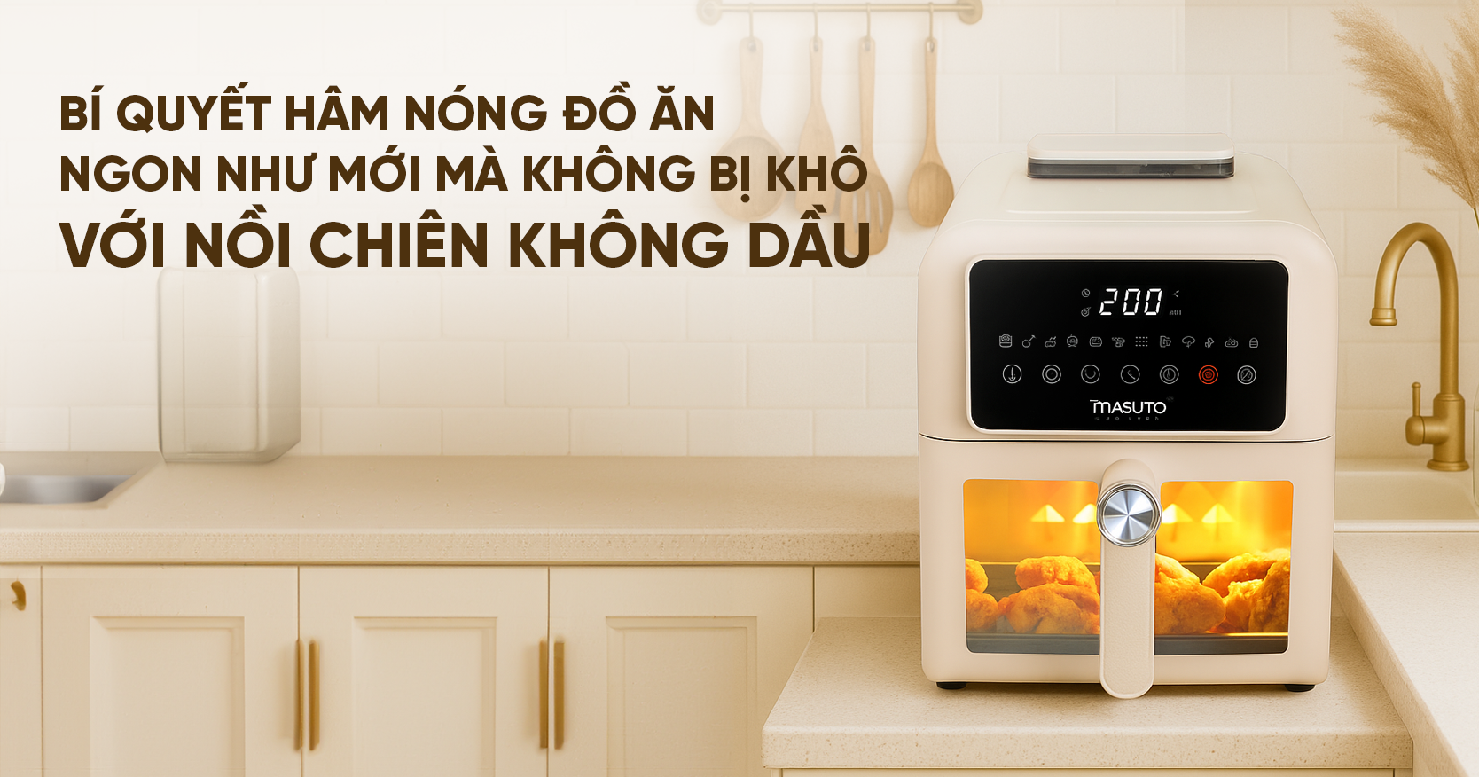 Bí quyết Hâm nóng Đồ ăn ngon như mới mà không bị khô với Nồi Chiên Không Dầu Masuto