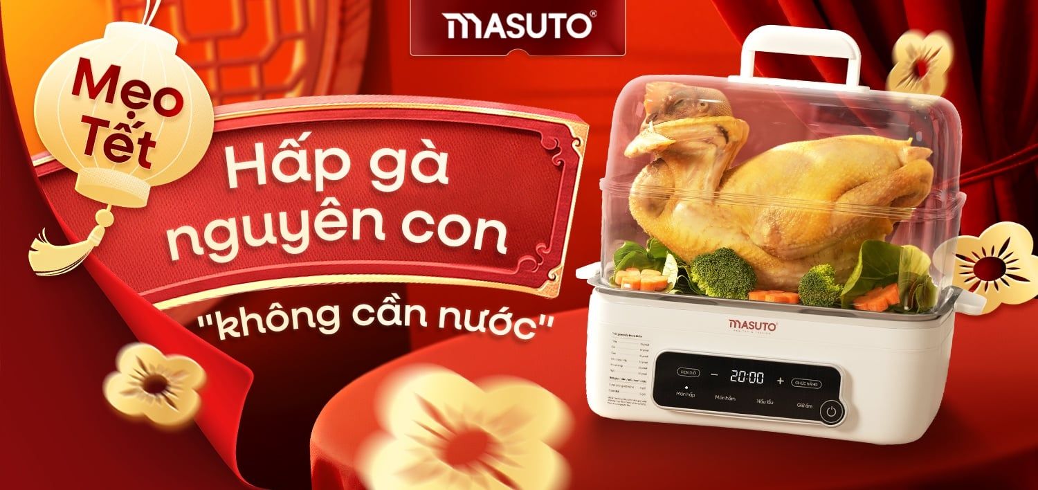 [MẸO TẾT] Hấp gà nguyên con 