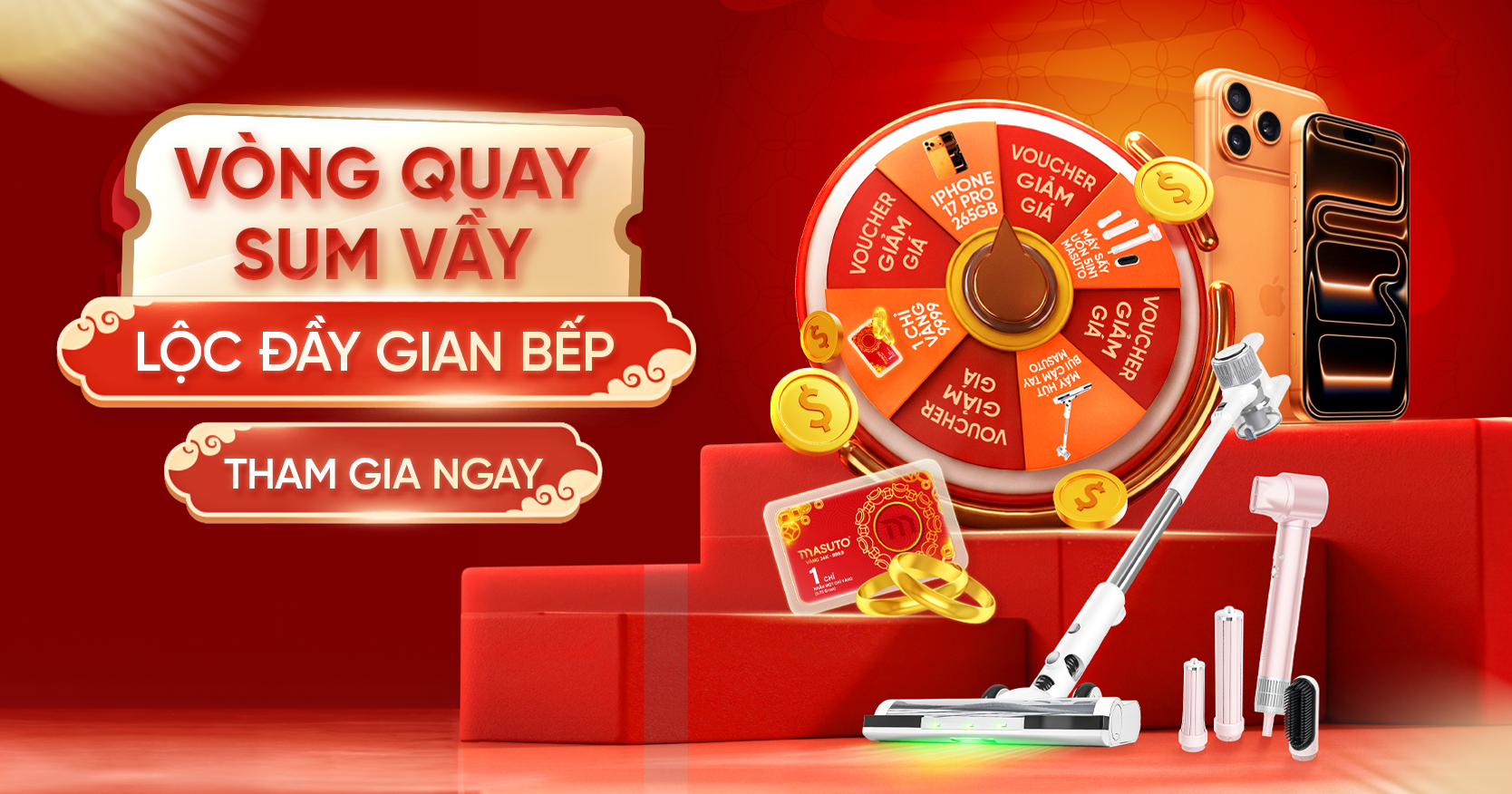 [SỰ KIỆN HOT] Đón Tết Bính Ngọ - Săn iPhone 17 Pro Max & Vàng 9999 cùng Masuto