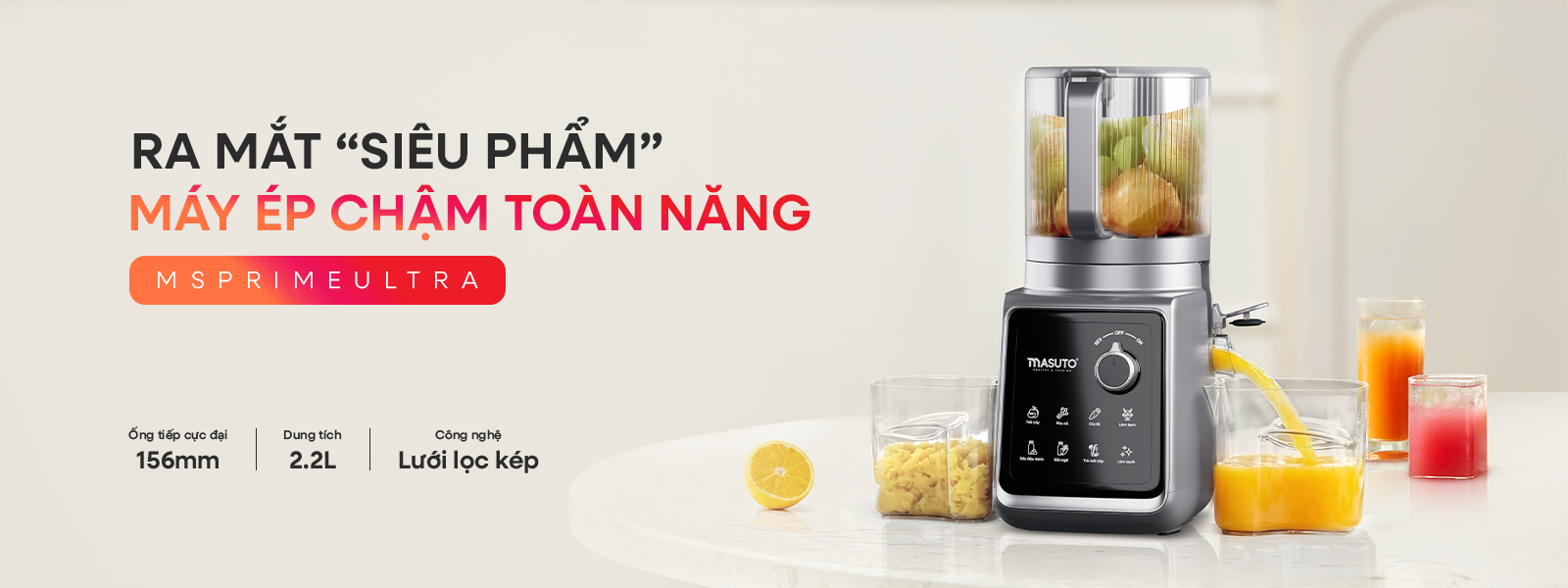 Máy ép chậm Masuto PrimeUltra công suất lớn