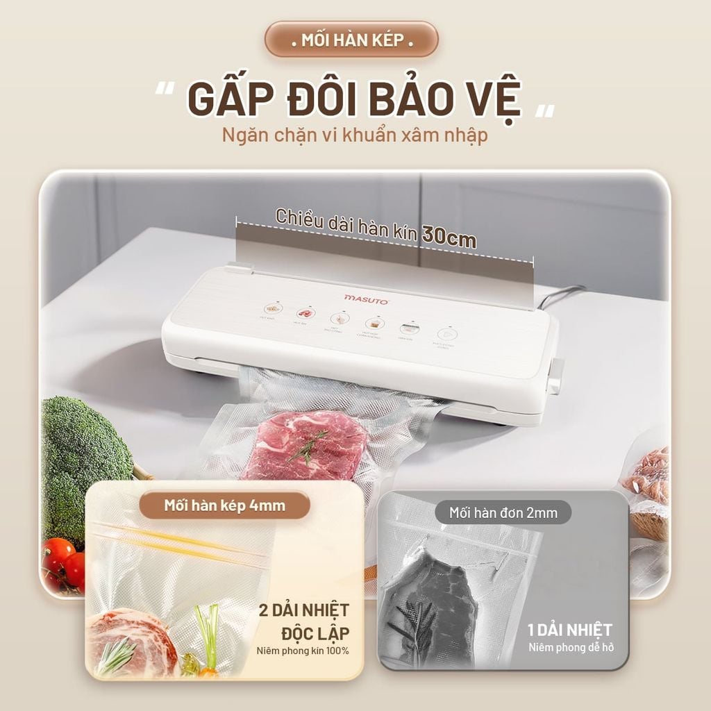 Gấp đôi bảo vệ với đường hàn kép, ngăn chặn vi khuẩn xâm nhập.